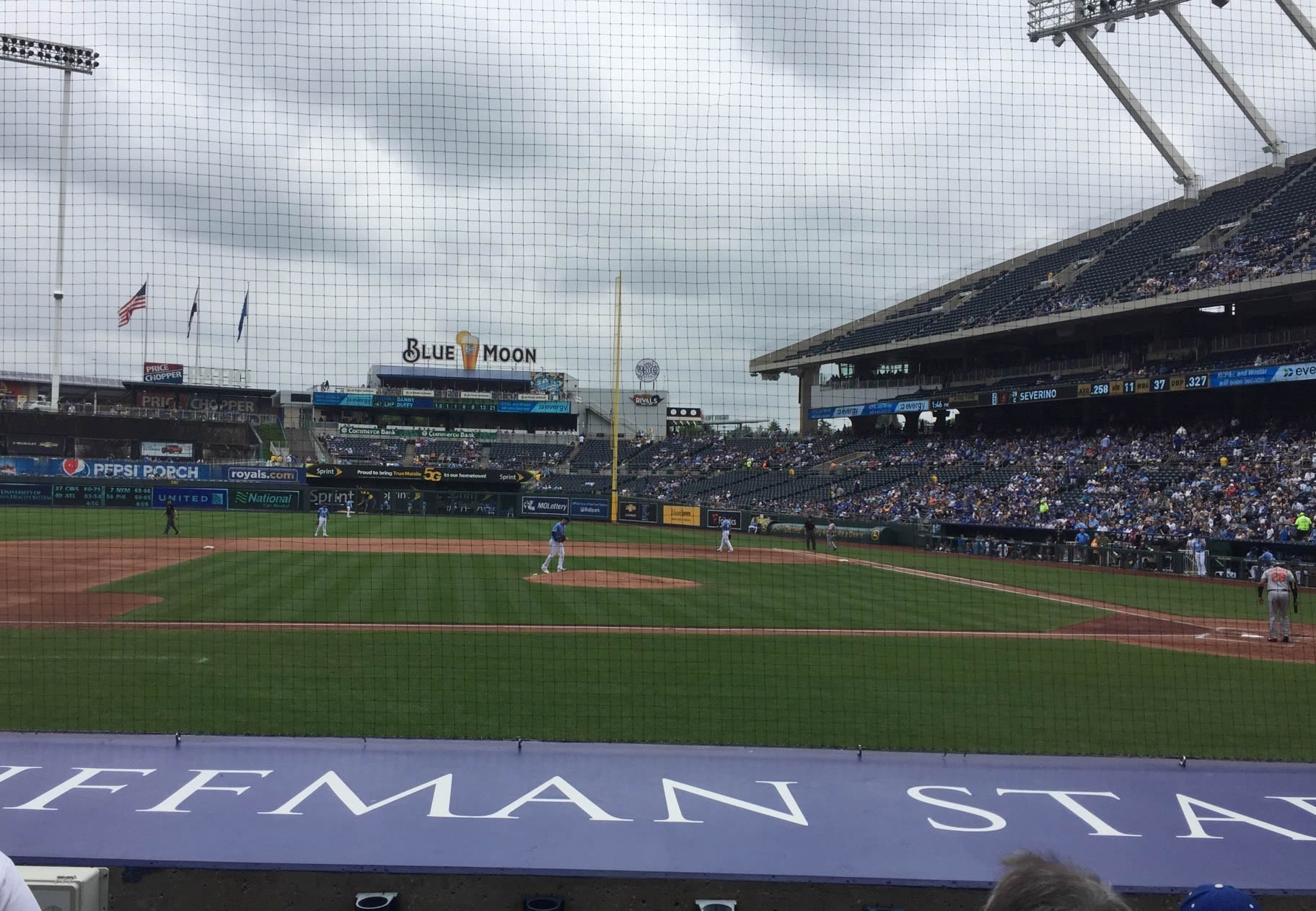 section 120, row d seat view  - kauffman stadium