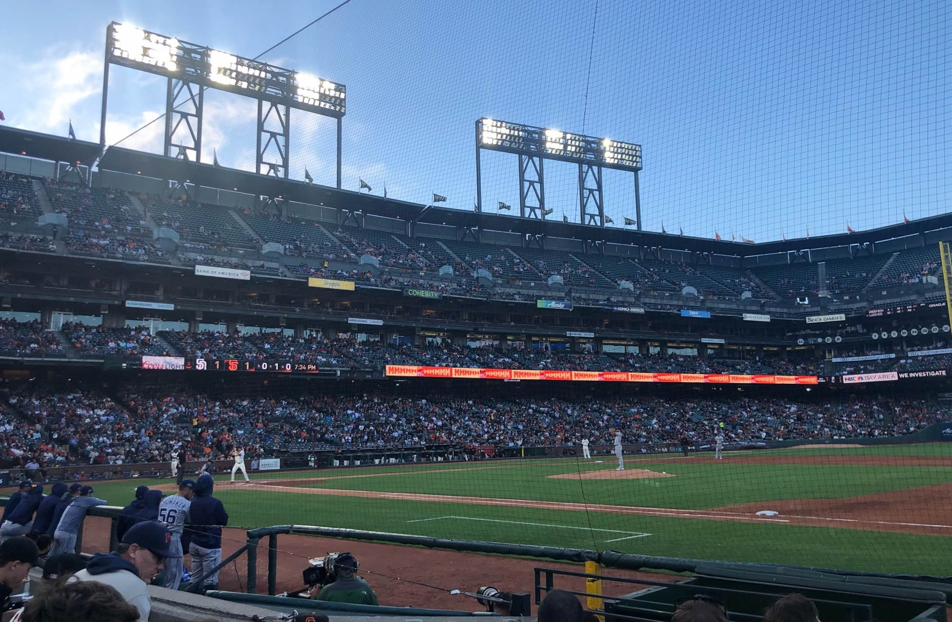 section 107, row c seat view  for baseball - oracle park