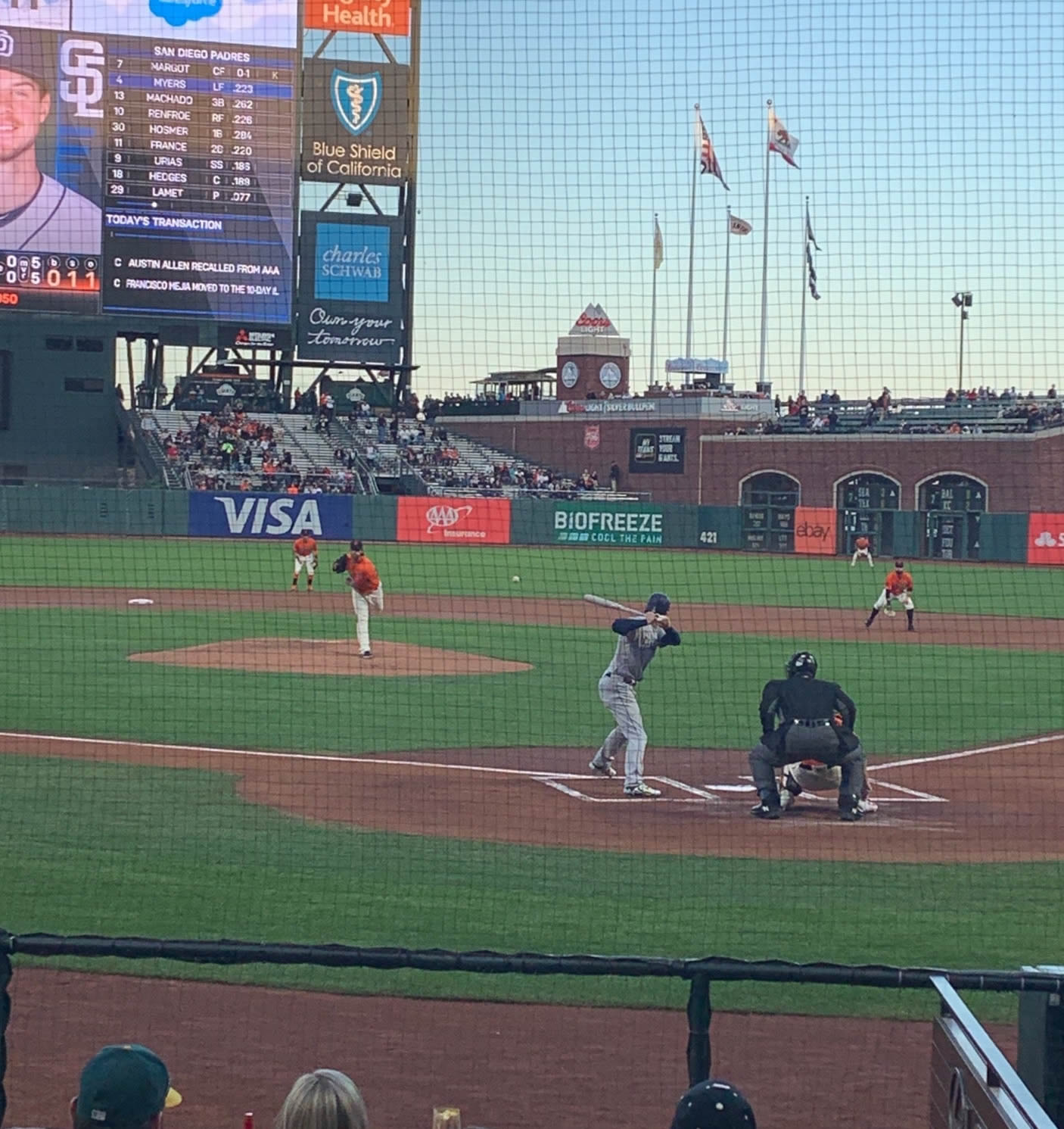 section 117, row c seat view  for baseball - oracle park