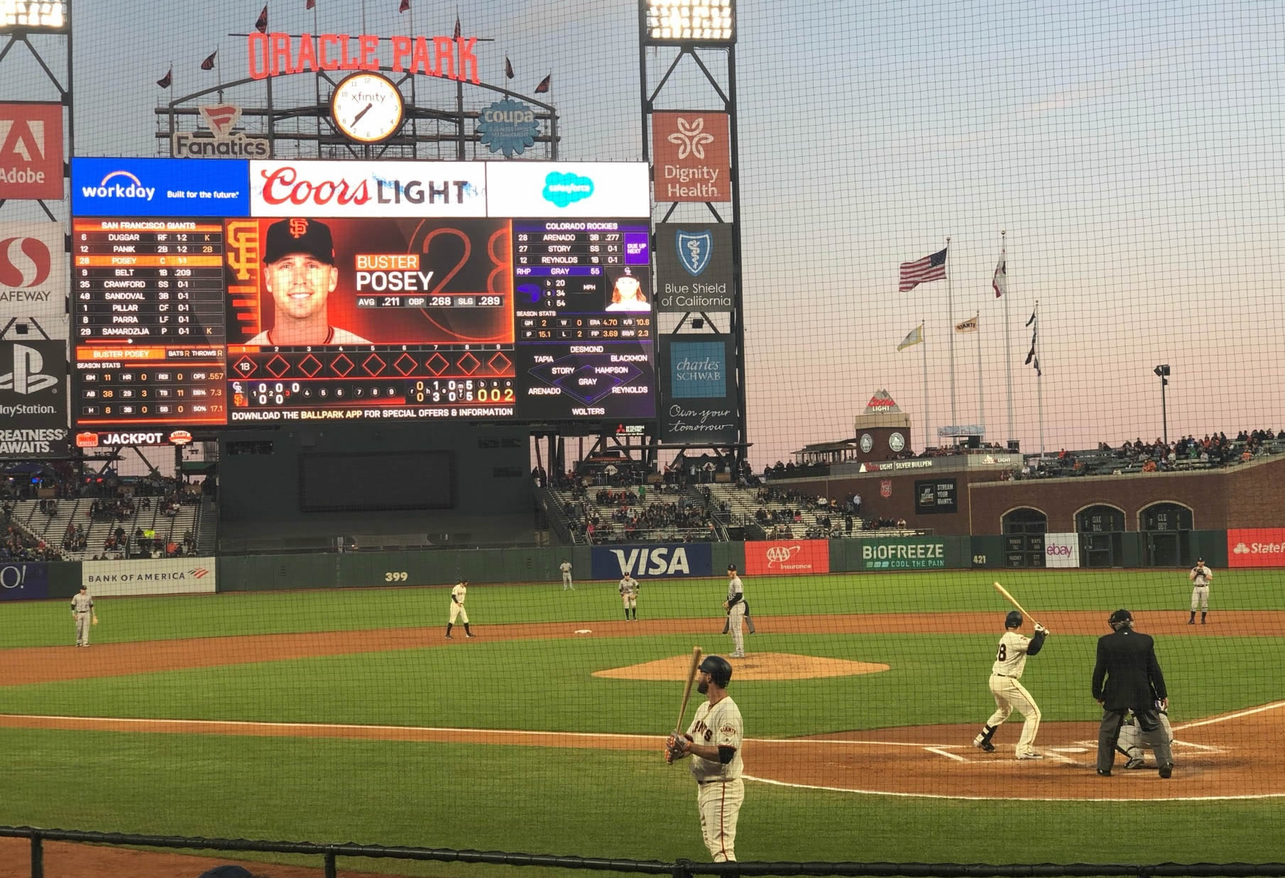 section 117, row f seat view  for baseball - oracle park
