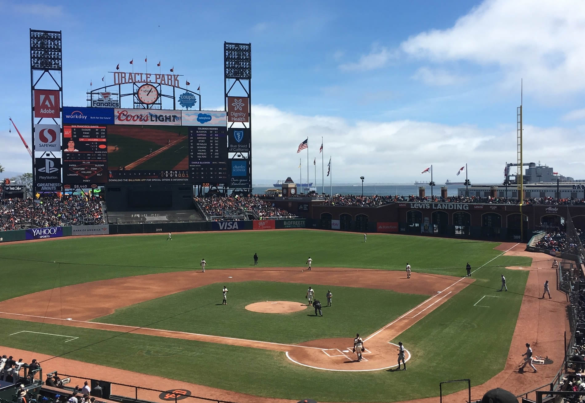 section 217, row c seat view  for baseball - oracle park
