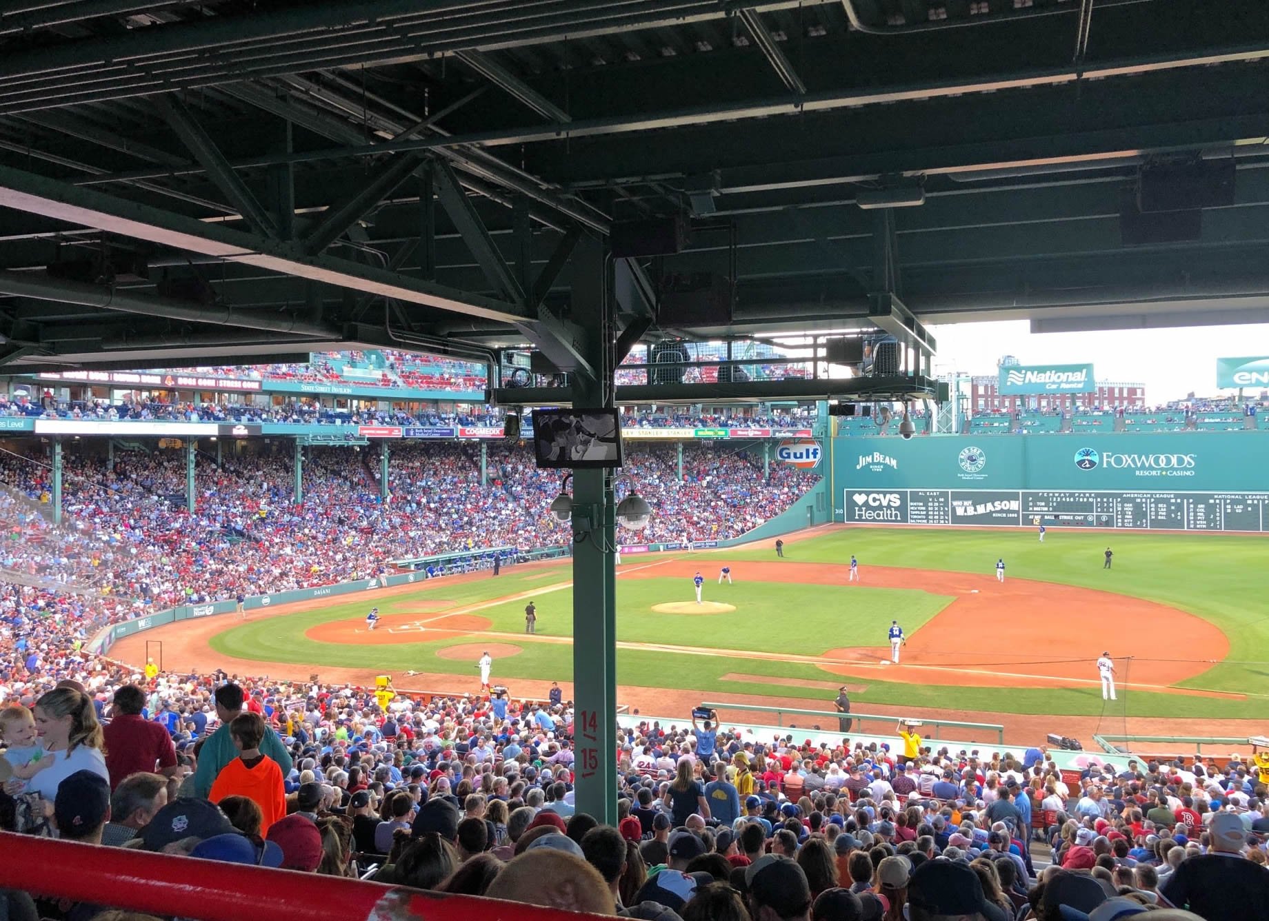 grandstand 14, row 18 seat view  for baseball - fenway park