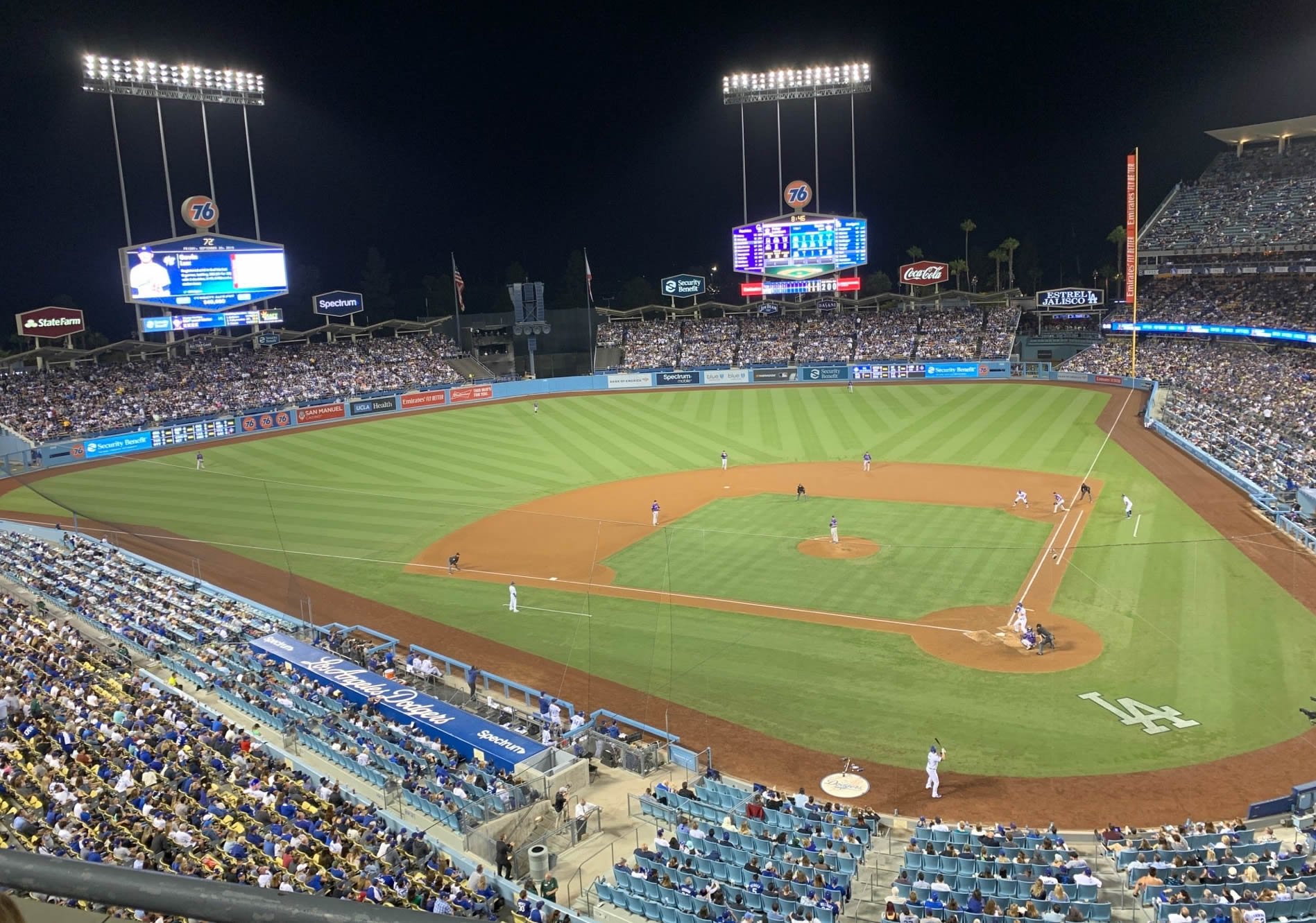 infield reserve 7, row a seat view  - dodger stadium