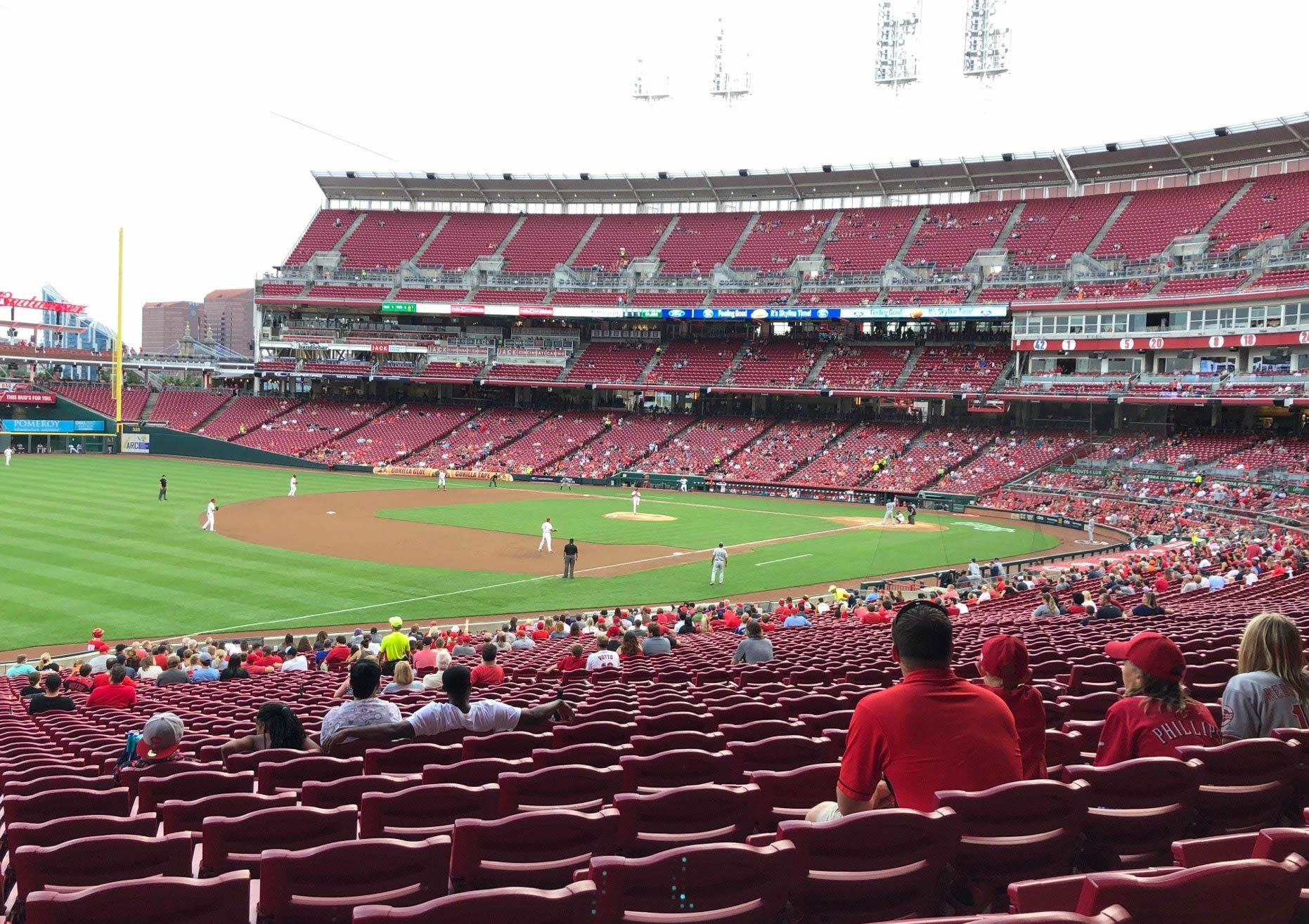 section 111, row ll seat view  for baseball - great american ball park