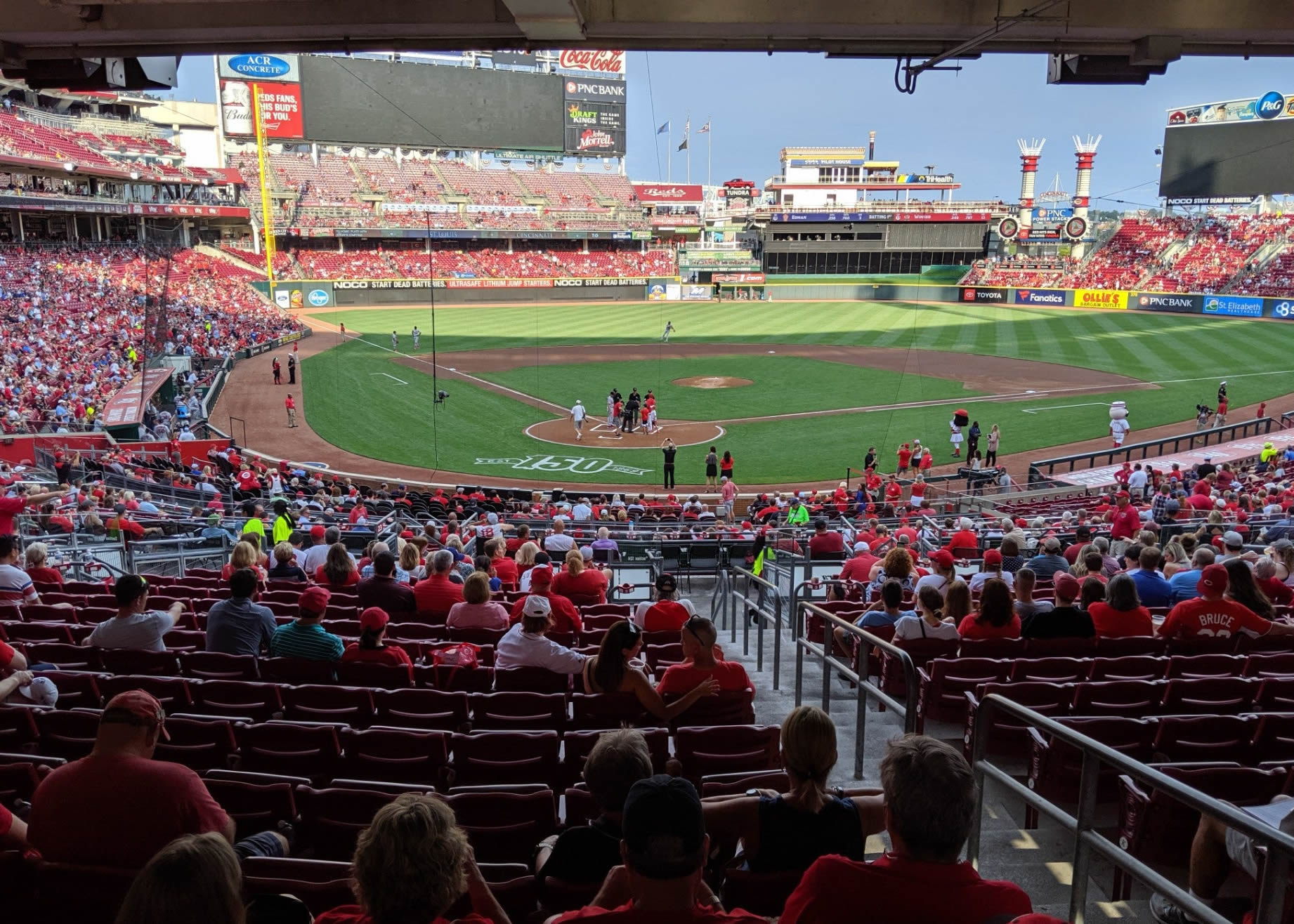section 125, row n seat view  for baseball - great american ball park