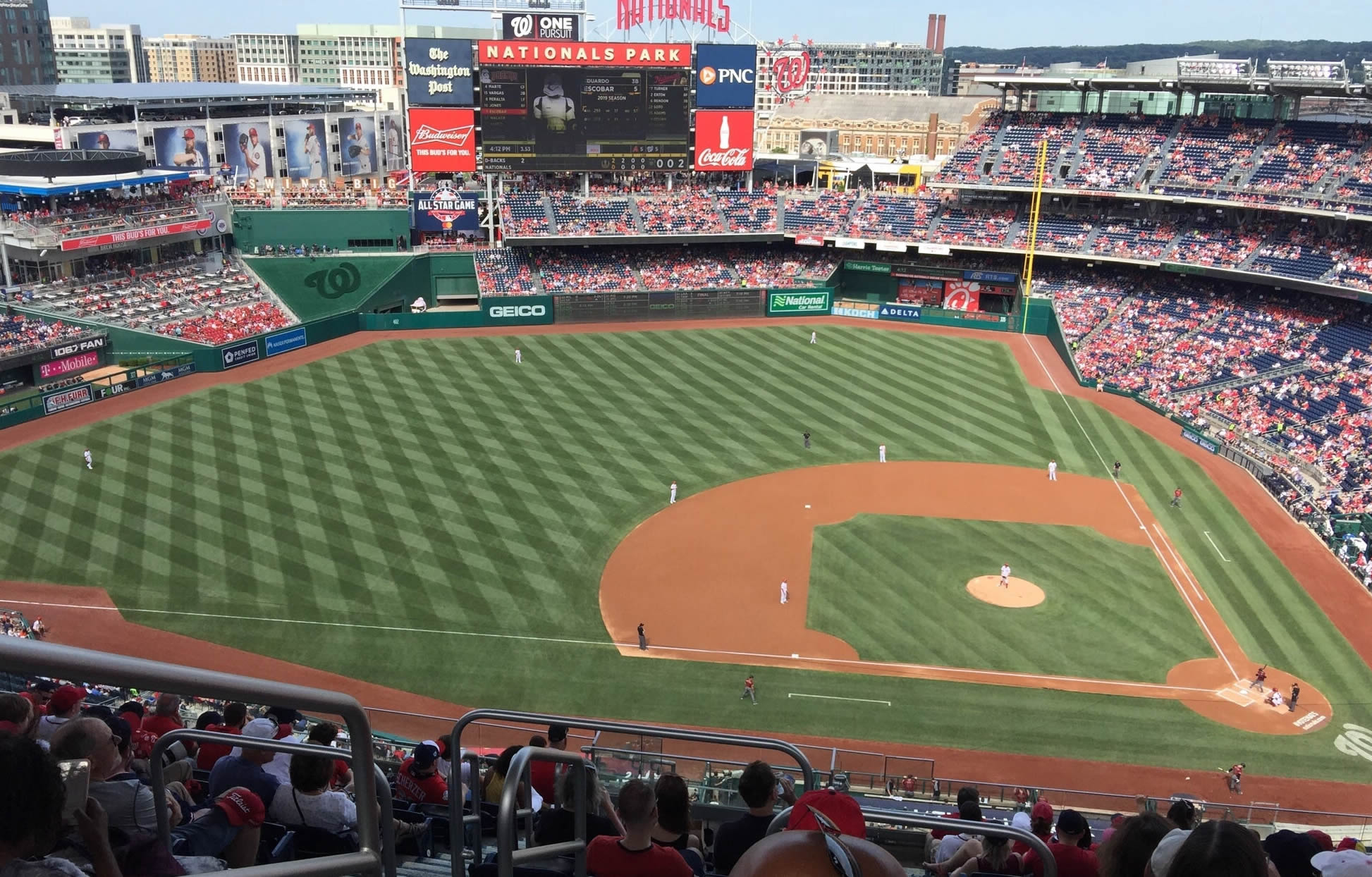 section 408, row m seat view  for baseball - nationals park