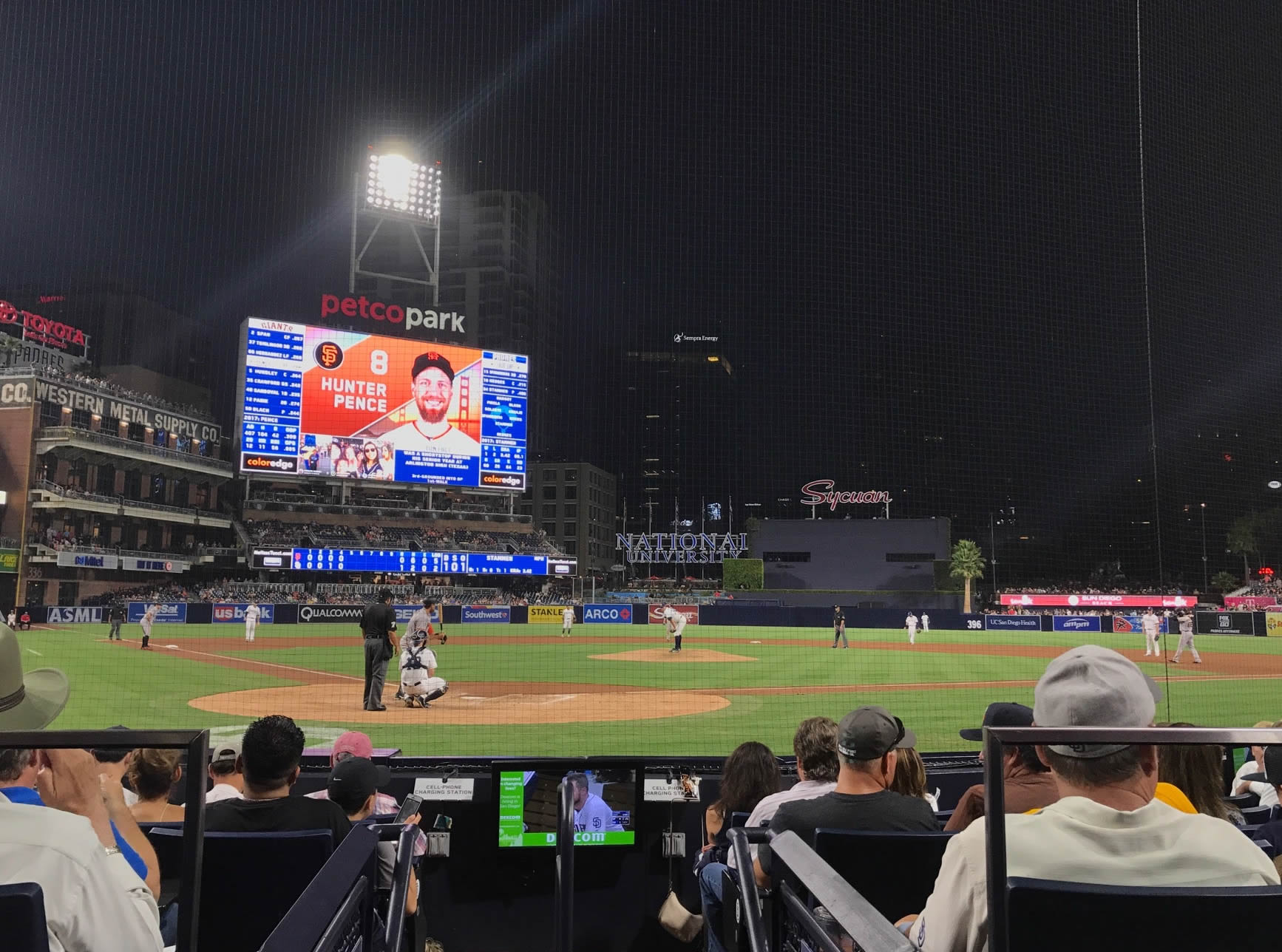 section 1, row 5 seat view  for baseball - petco park