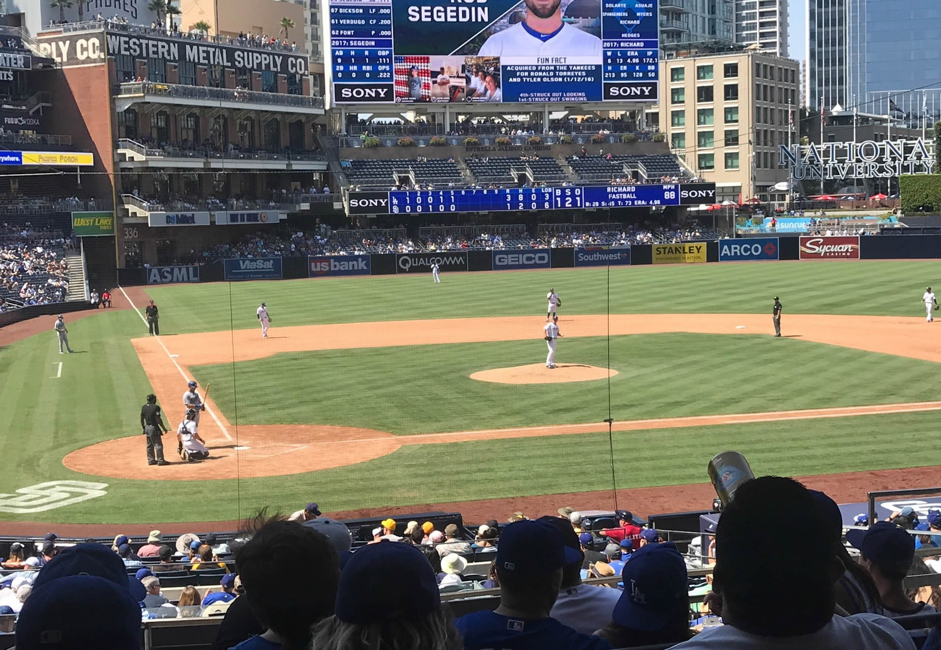section j seat view  for baseball - petco park