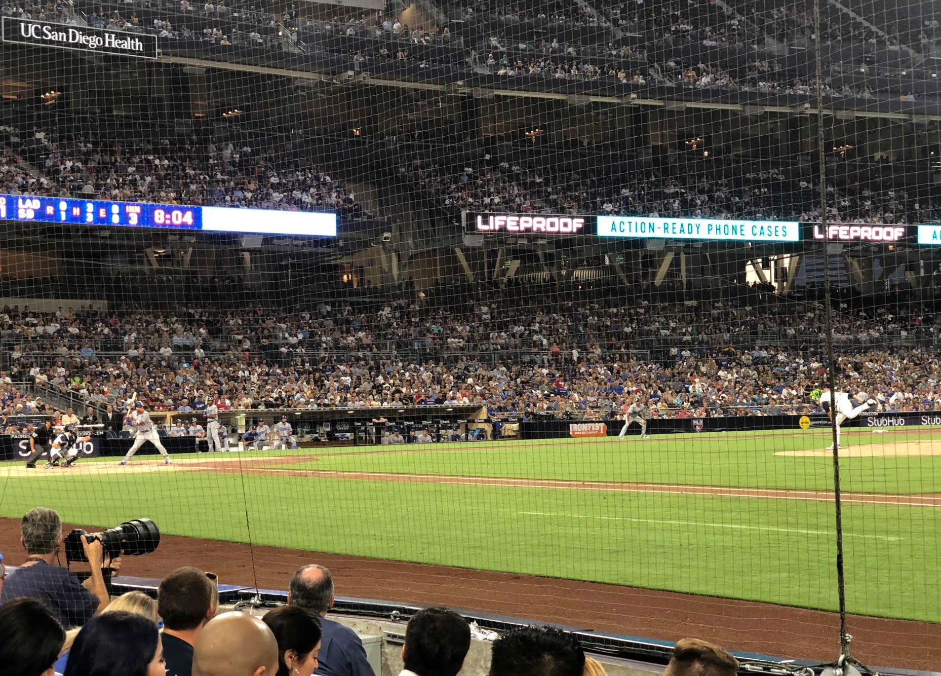 section 109, row 2 seat view  for baseball - petco park