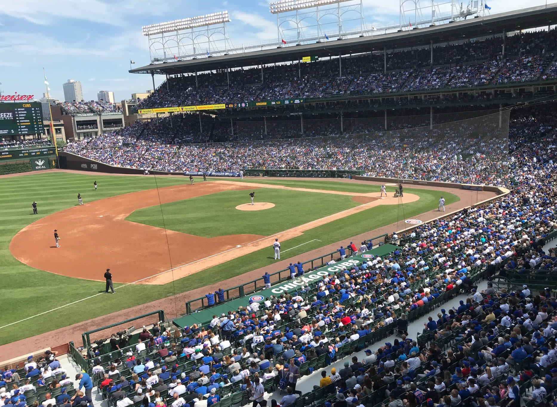 section 308, row 1 seat view  for baseball - wrigley field