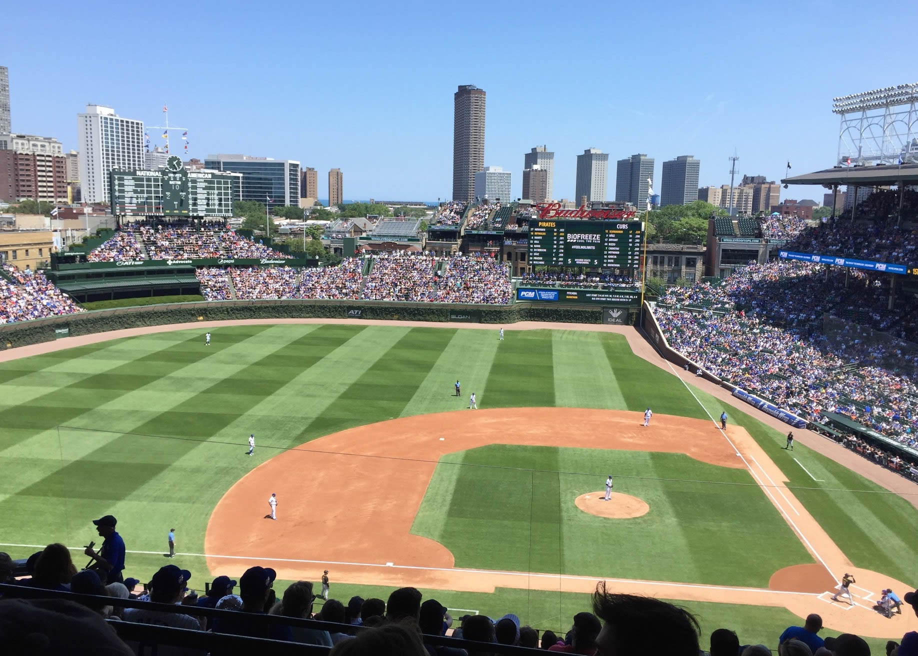 section 412, row 4 seat view  for baseball - wrigley field