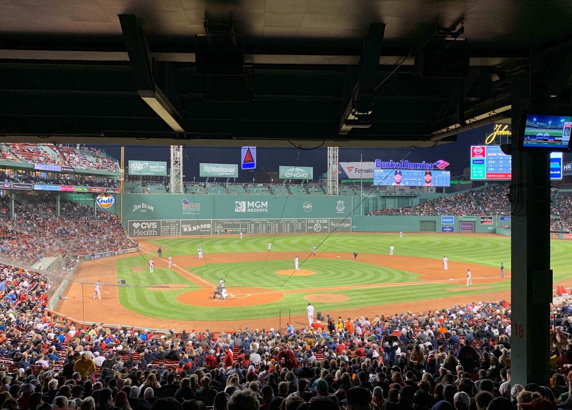 grandstand 18, row 18 seat view  for baseball - fenway park