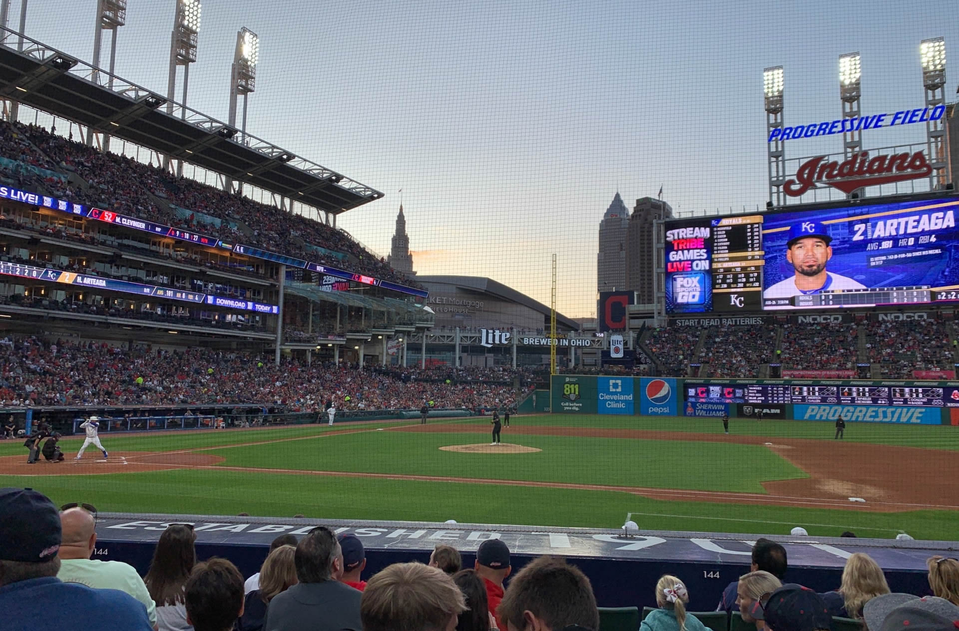 section 144, row k seat view  - progressive field