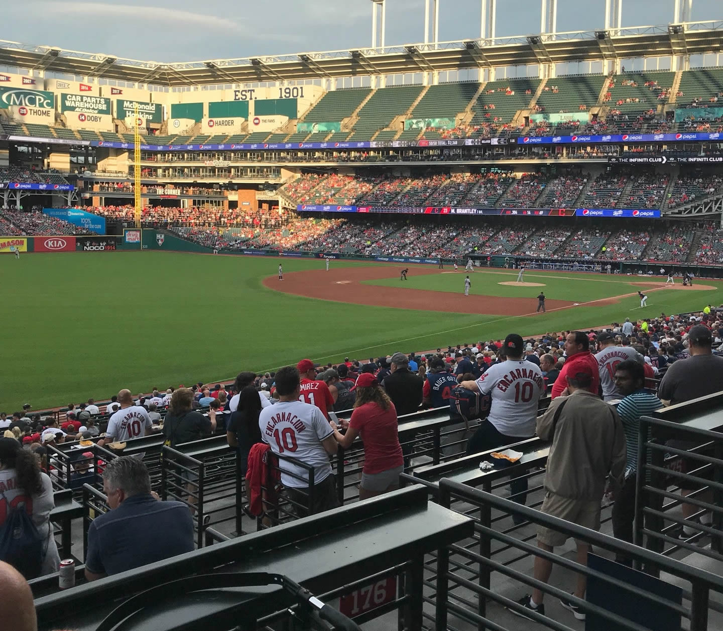 section 176, row hh seat view  - progressive field