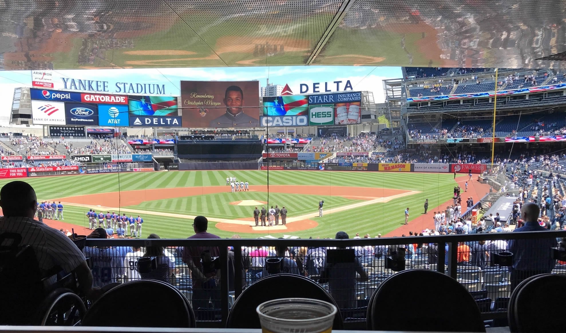 field standing room only seat view  for baseball - yankee stadium