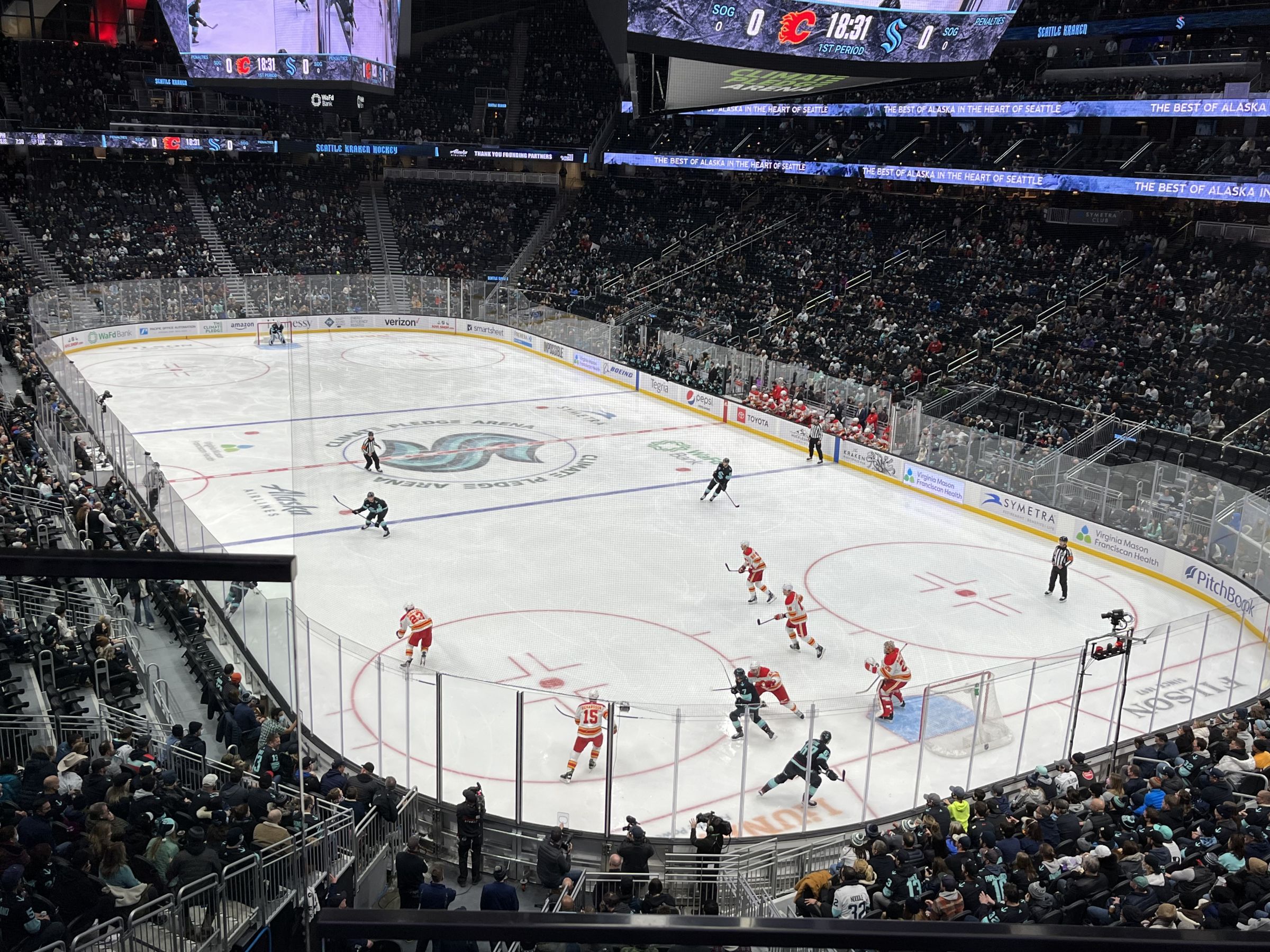 metropolitan club, row reserved seat view  for hockey - climate pledge arena