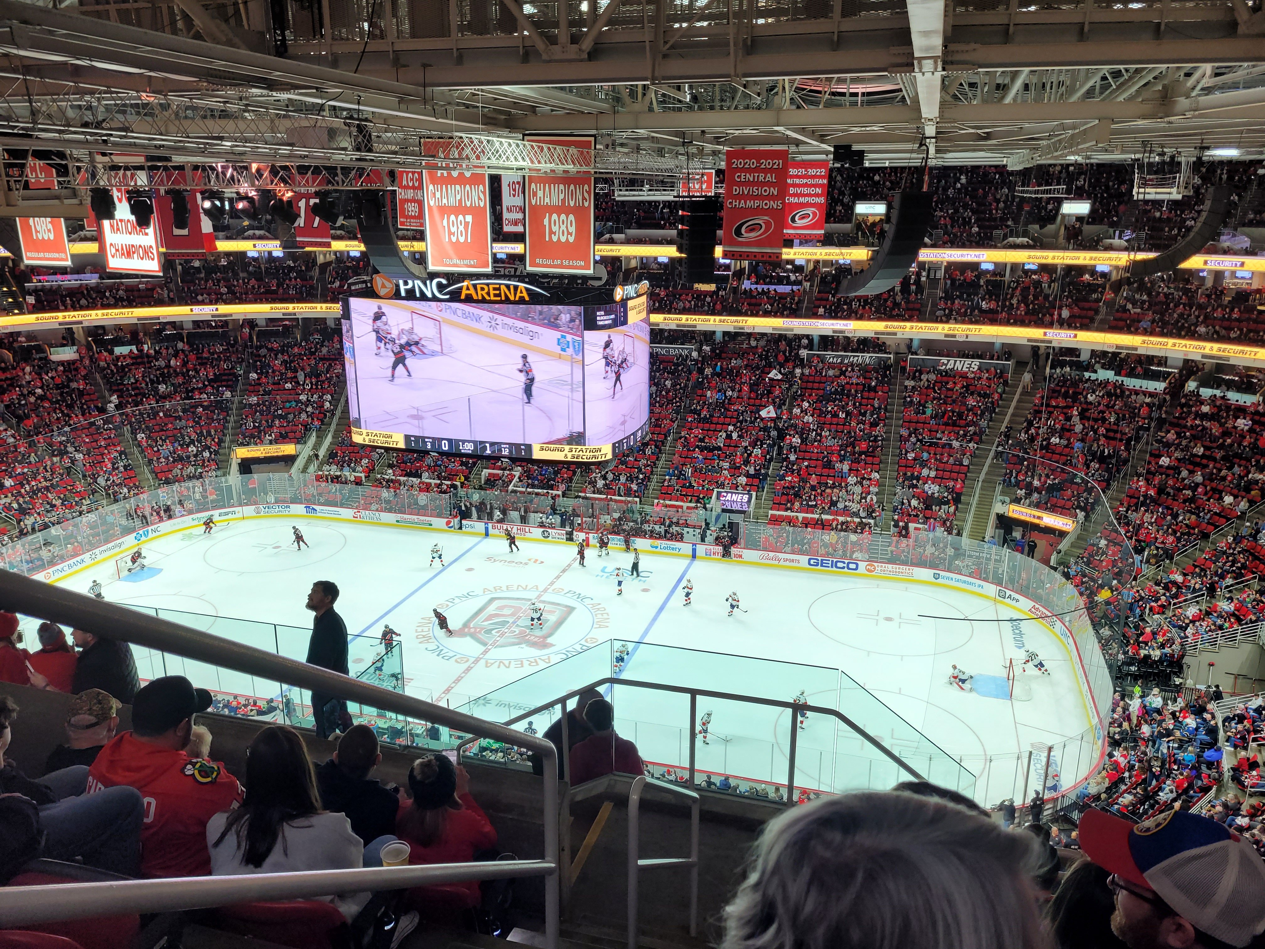 section 322, row h seat view  for hockey - pnc arena
