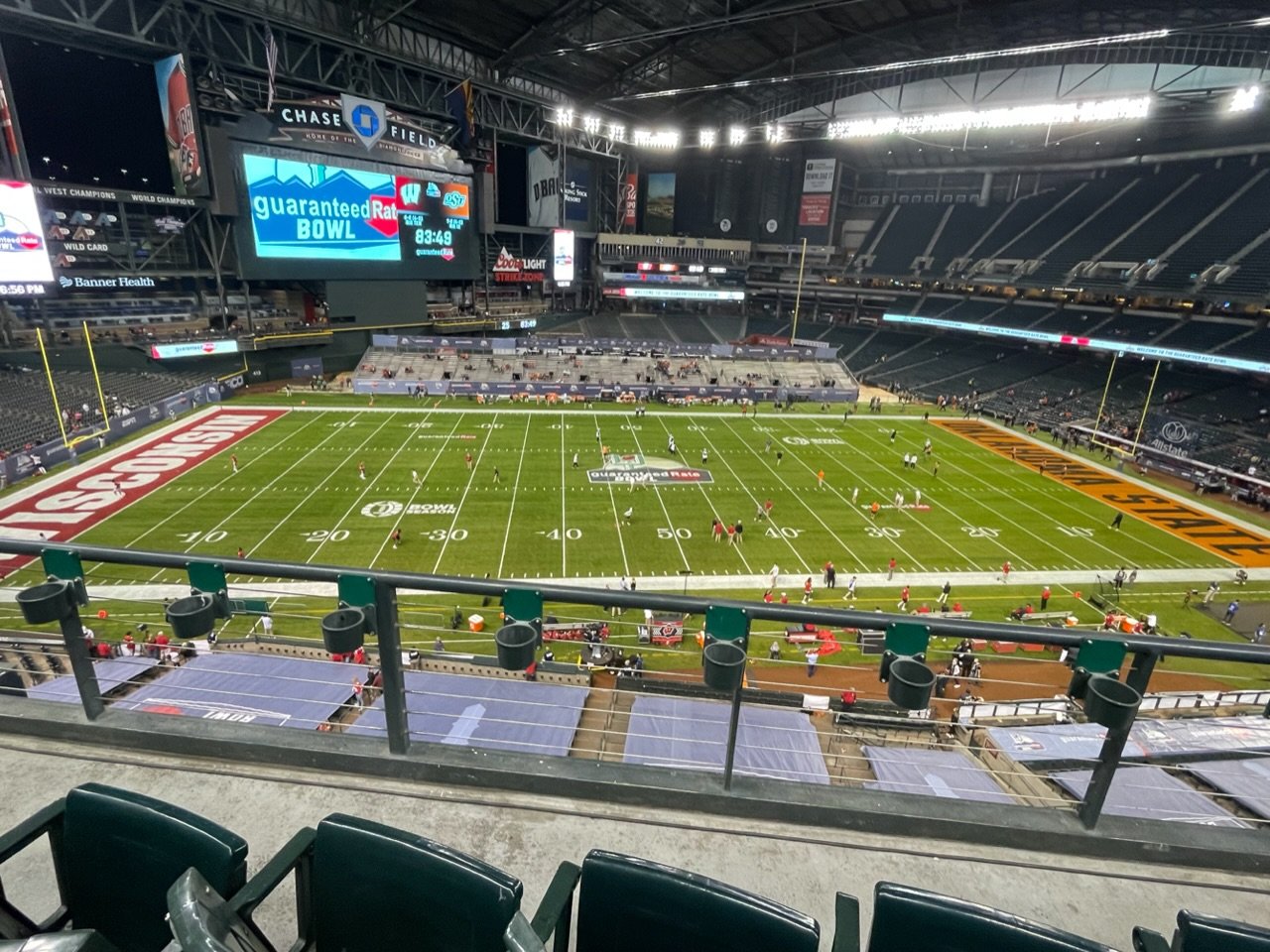 section 326, row 2 seat view  for football - chase field