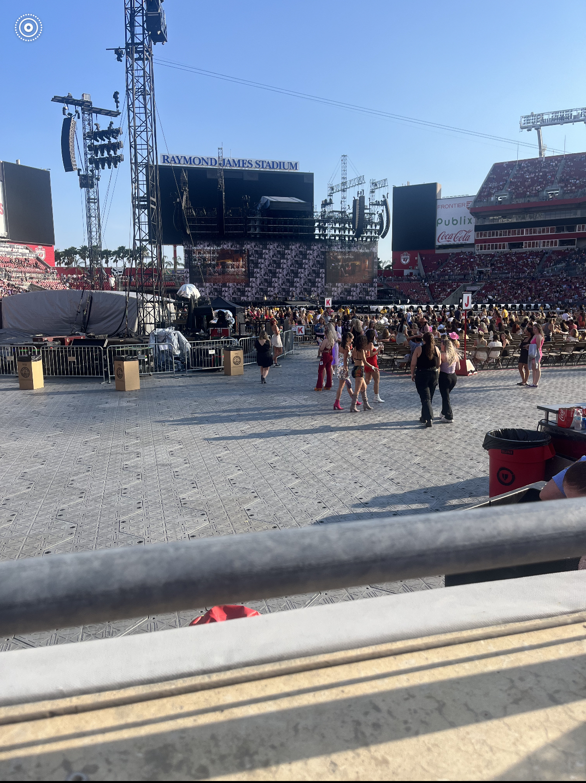 head-on concert view at Raymond James Stadium