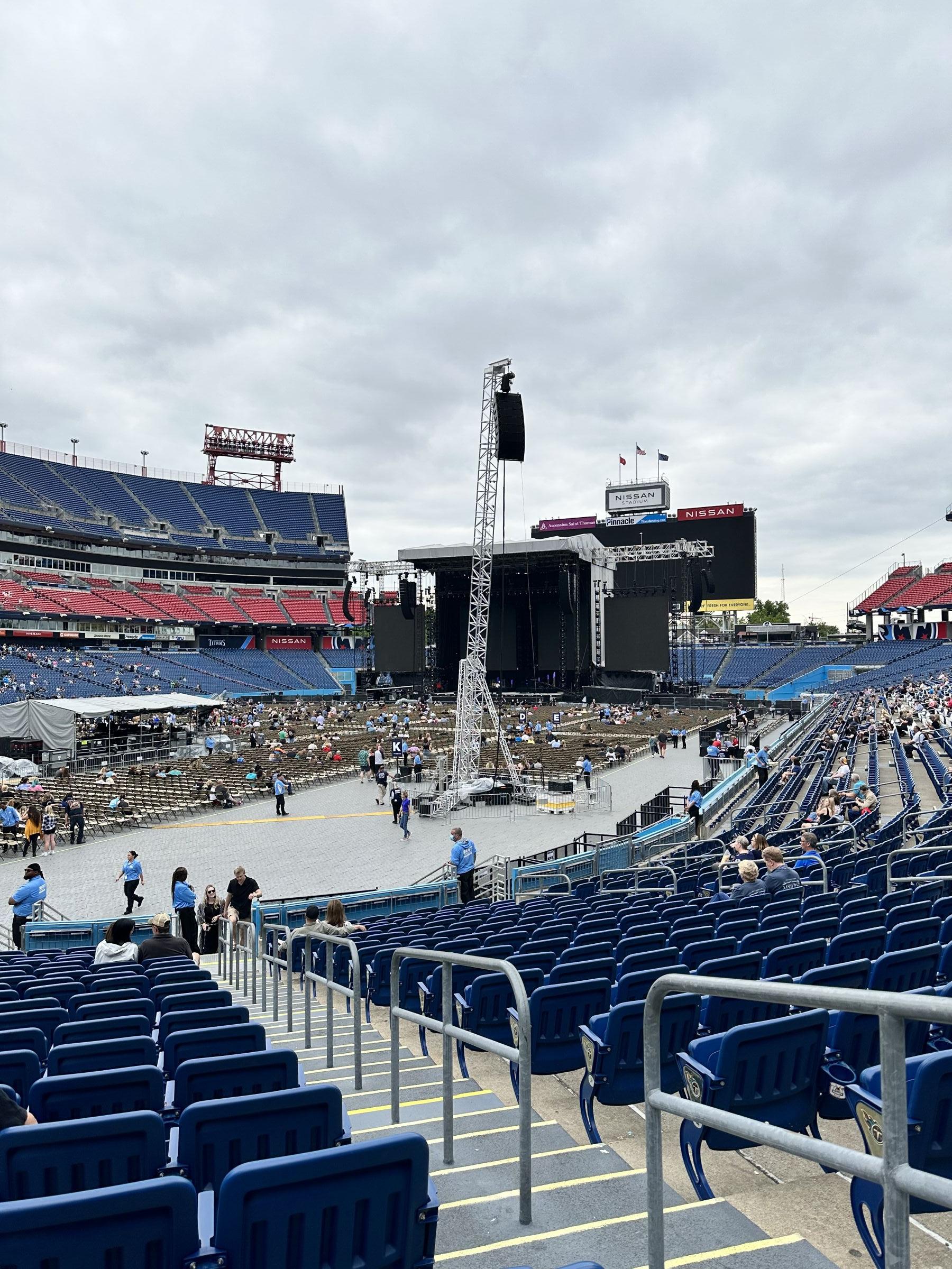 section 119, row u seat view  for concert - nissan stadium