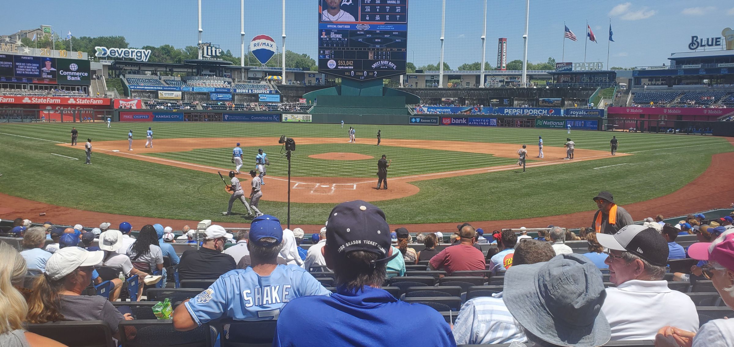 section 128, row m seat view  - kauffman stadium