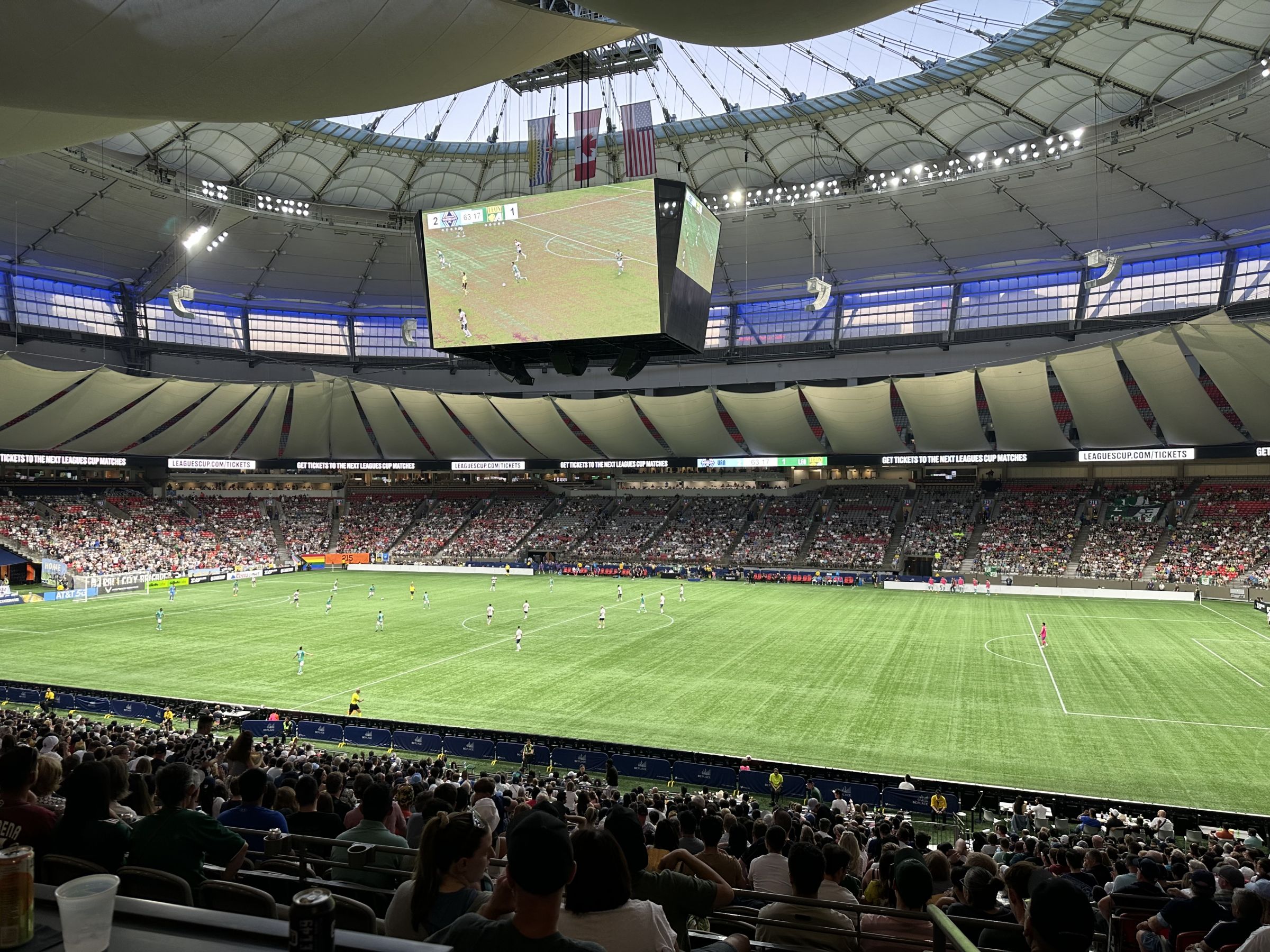 section 338, row b seat view  for soccer - bc place stadium