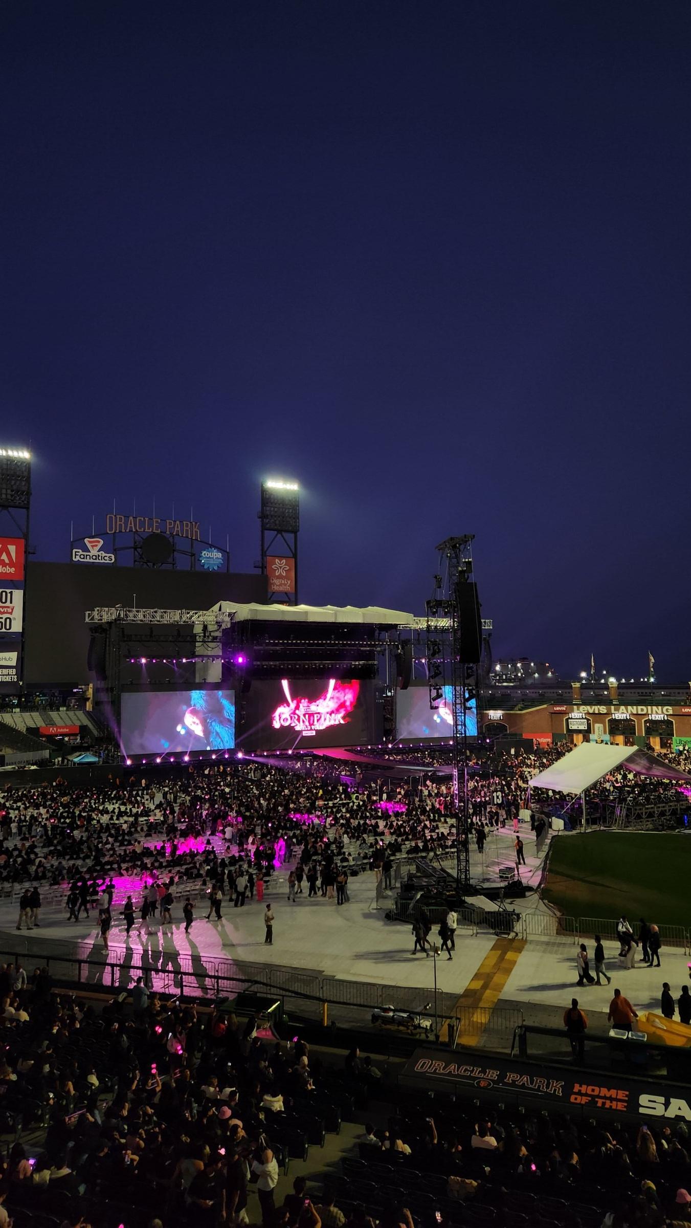 section 222, row m seat view  for concert - oracle park