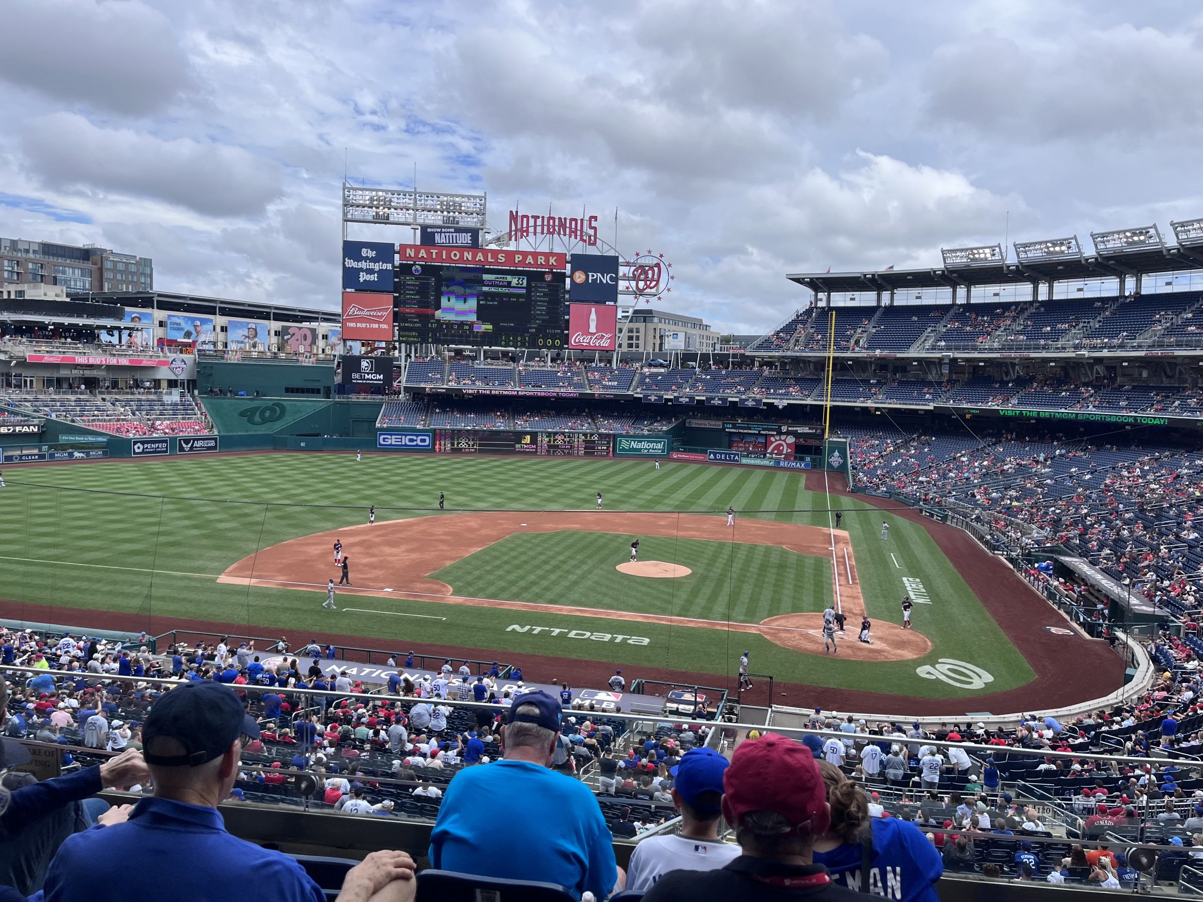 section 210, row d seat view  for baseball - nationals park