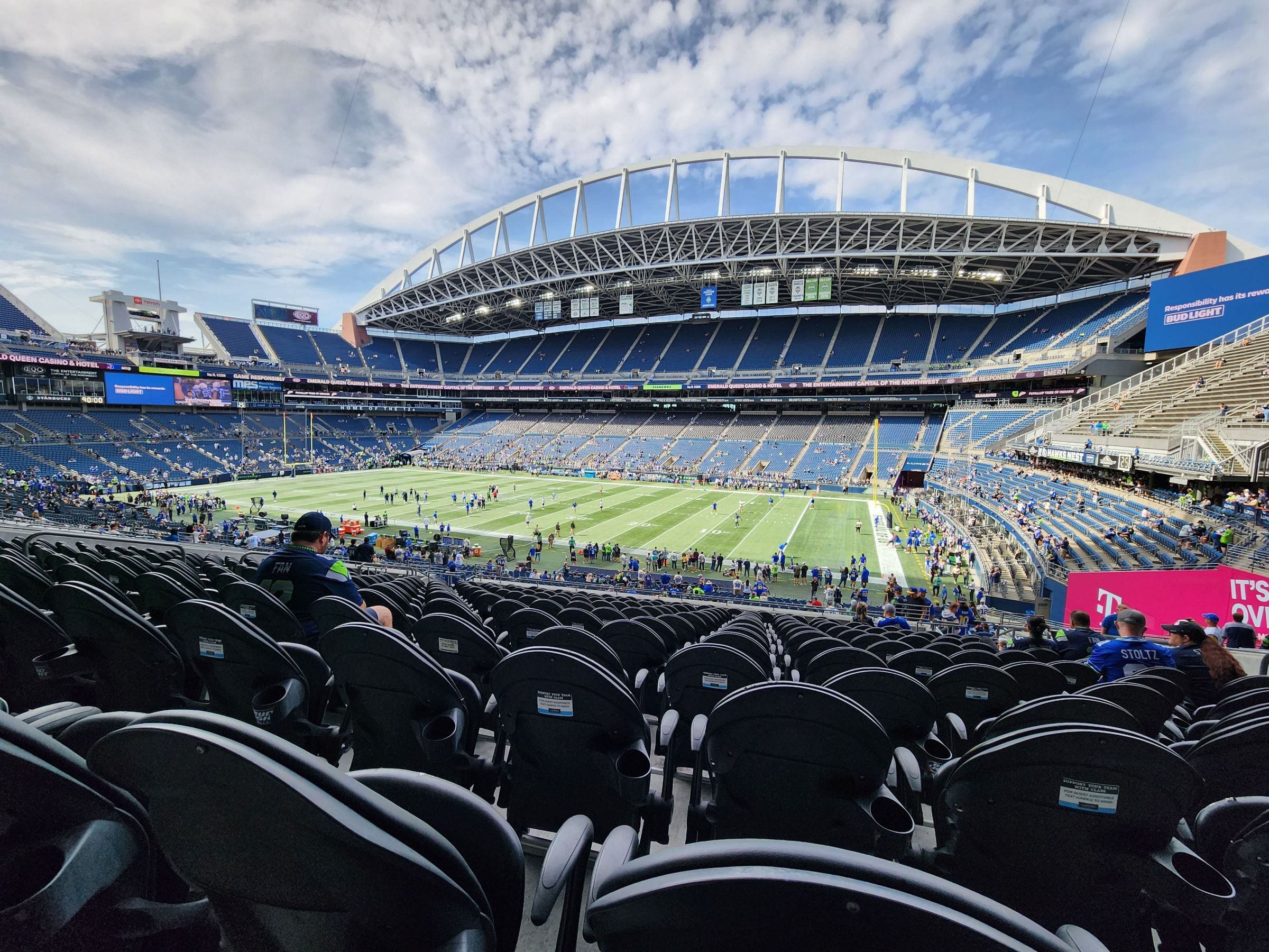 section 205, row p seat view  for football - lumen field