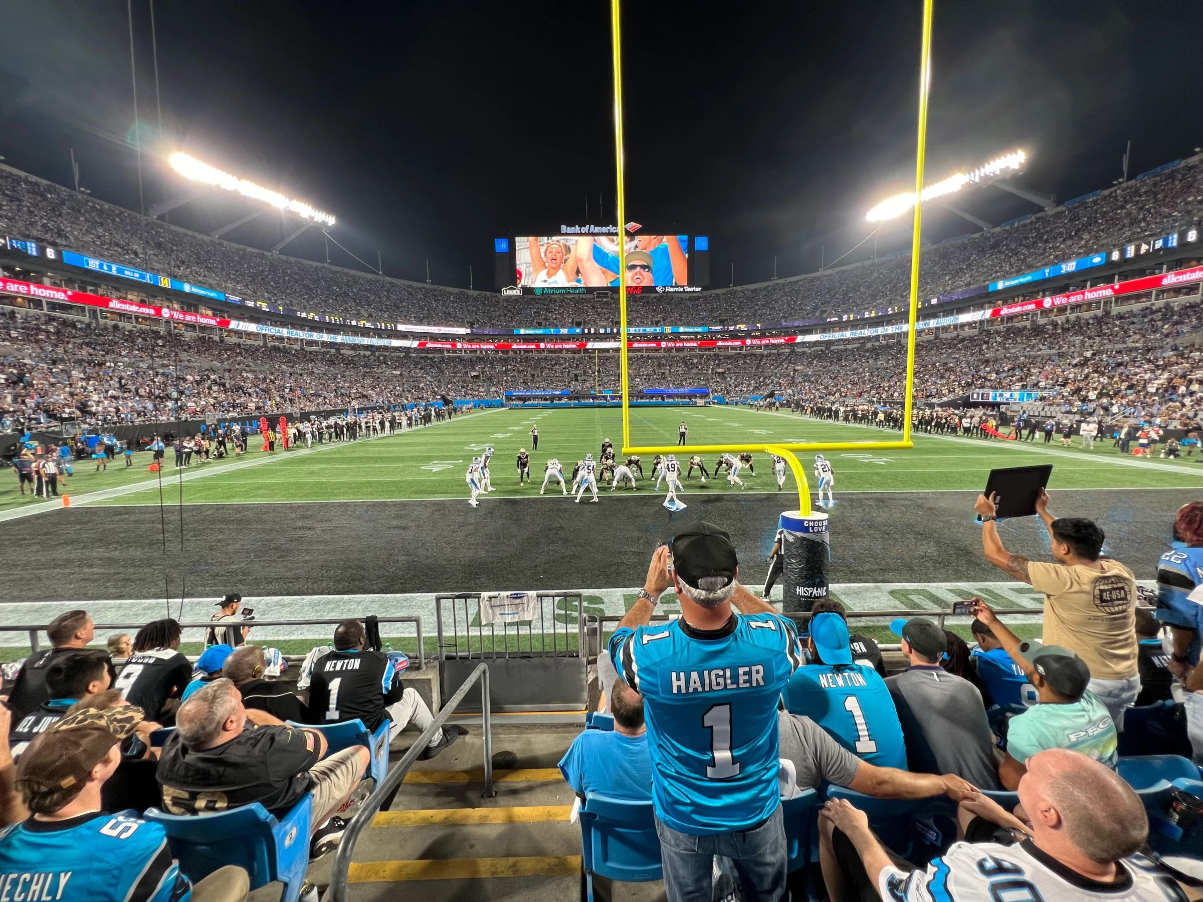 section 121, row 5 seat view  for football - bank of america stadium