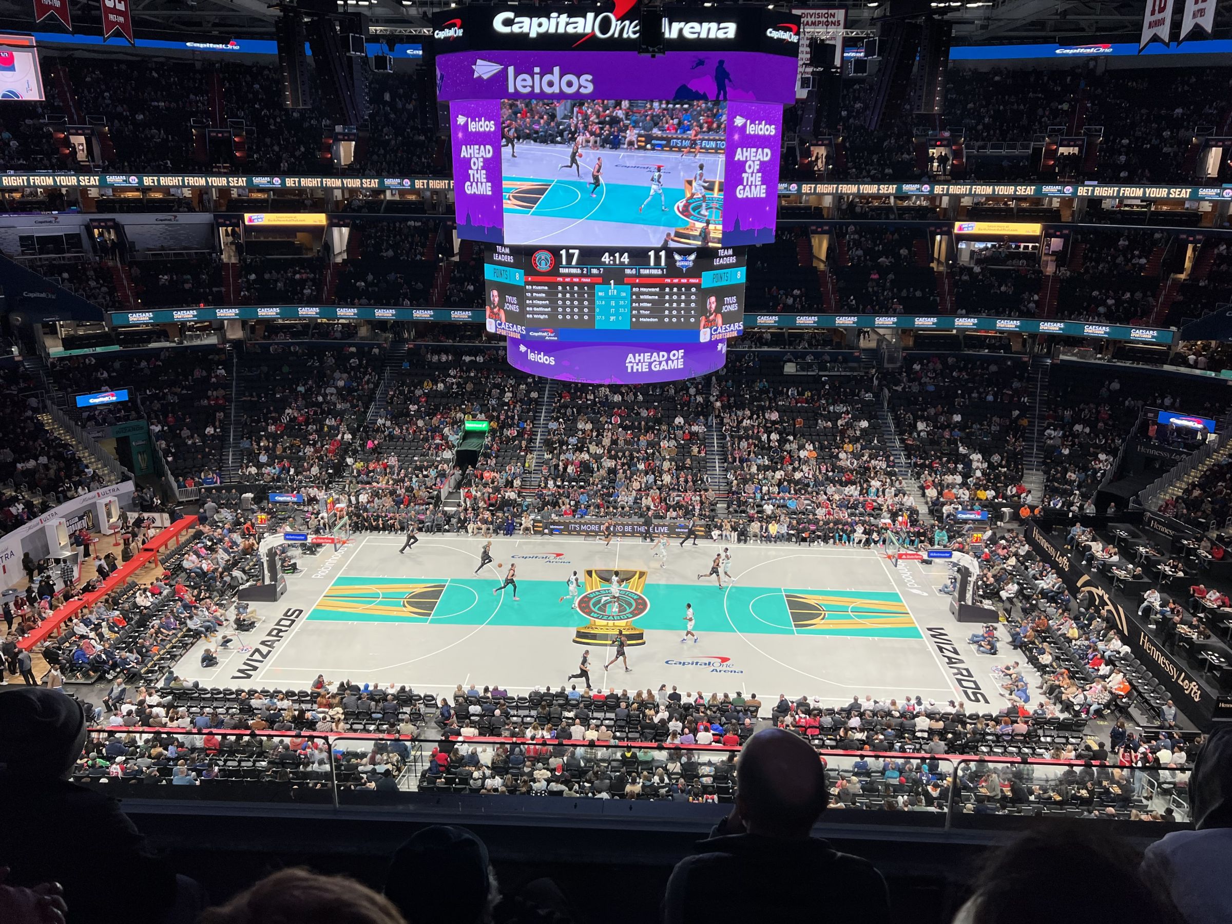 section 417, row c seat view  for basketball - capital one arena