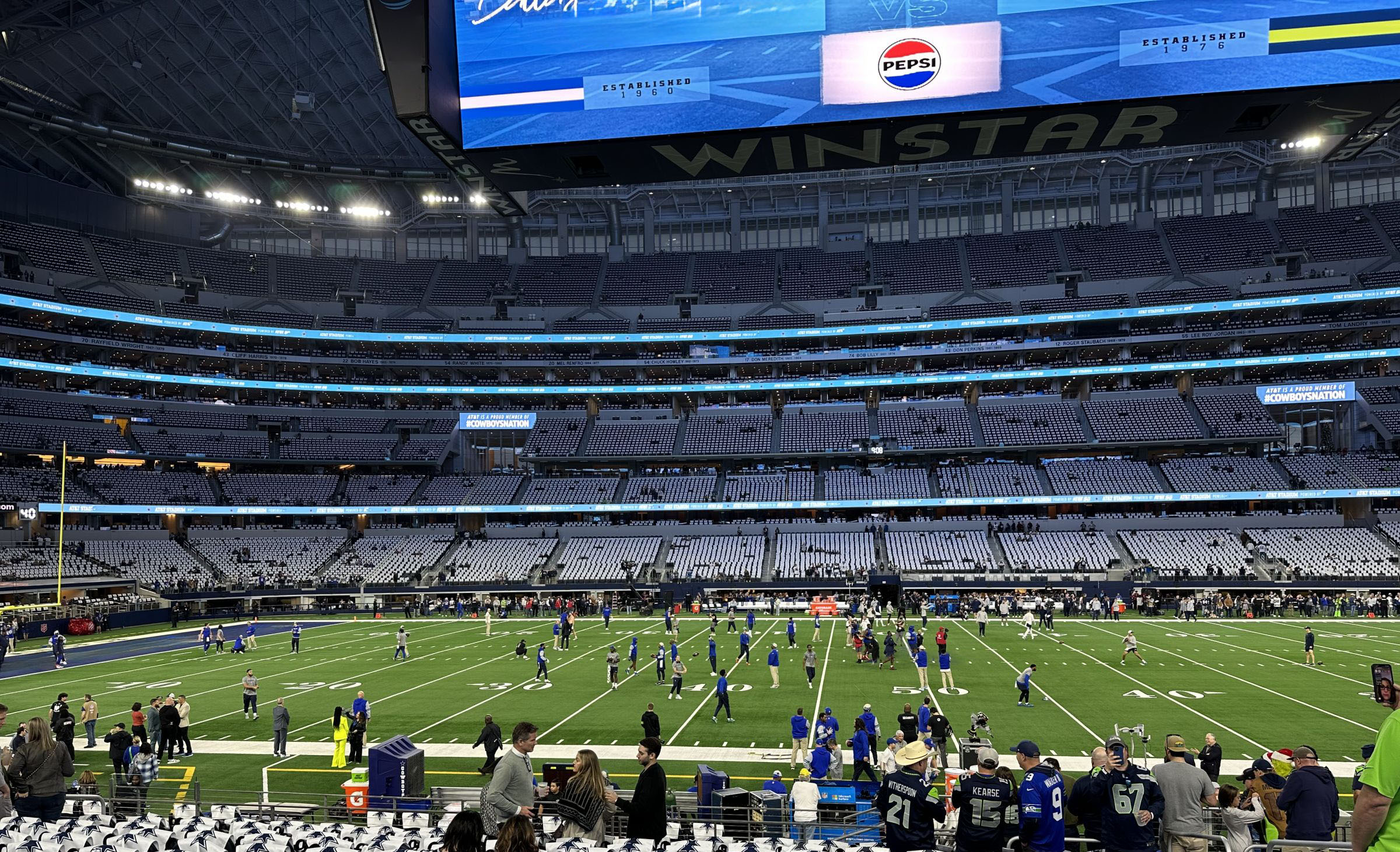 section c136, row 16 seat view  for football - at&t stadium (cowboys stadium)