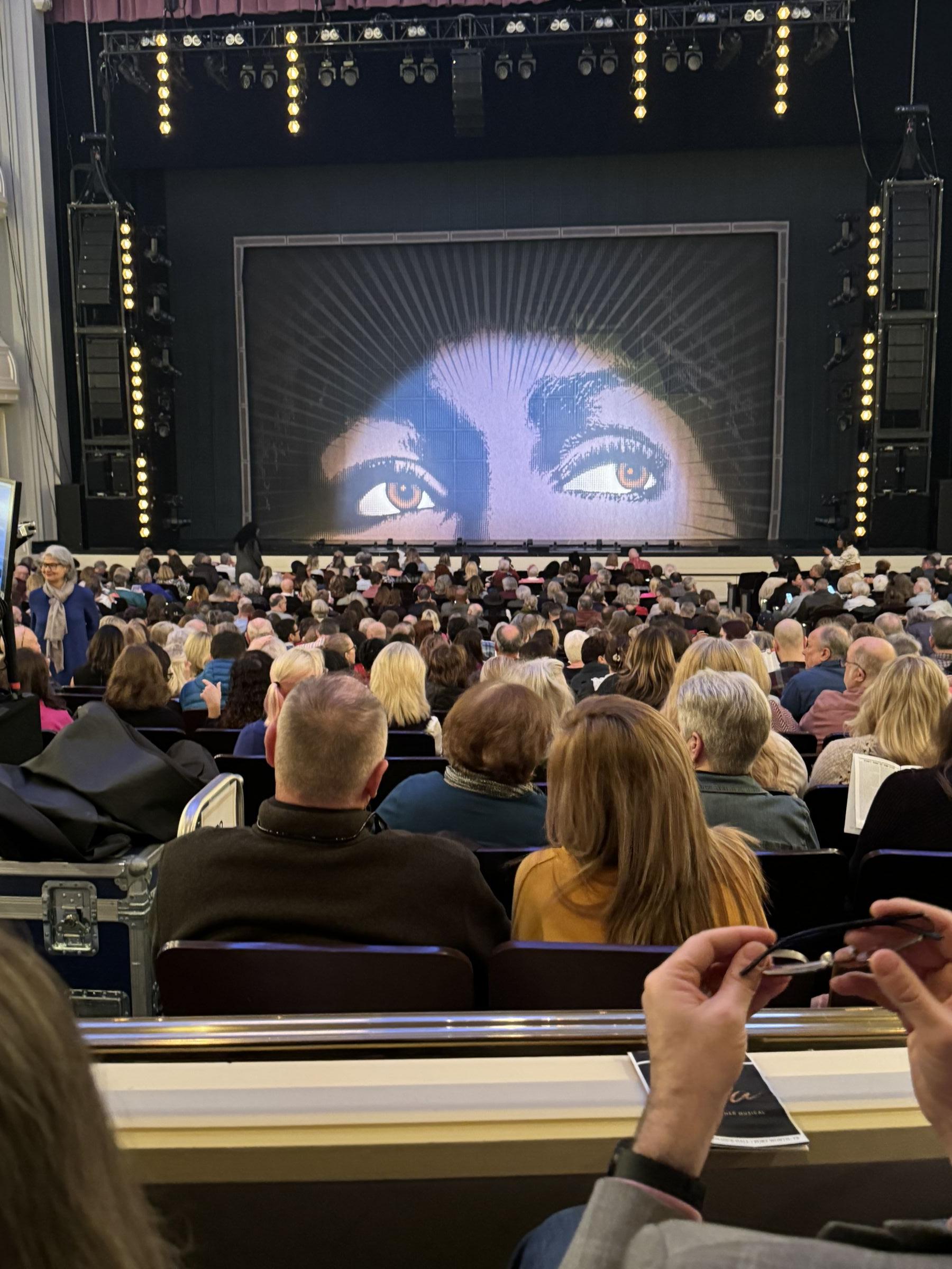 parterre center, row x seat view  - bass performance hall