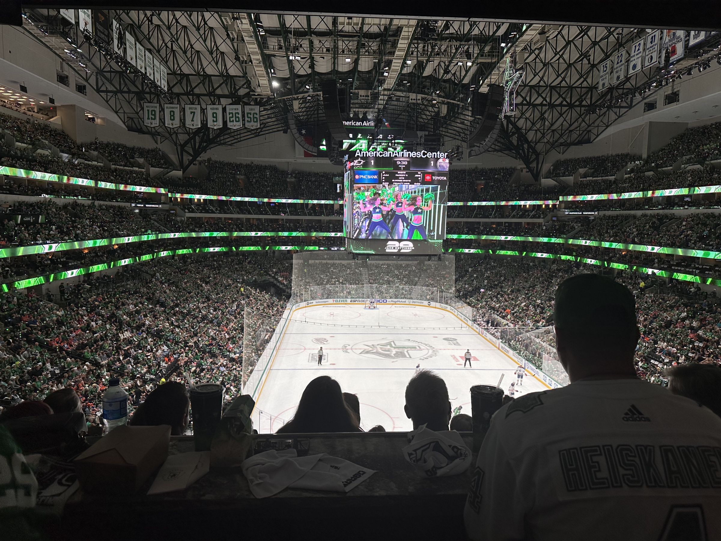 section 202, row f seat view  for hockey - american airlines center