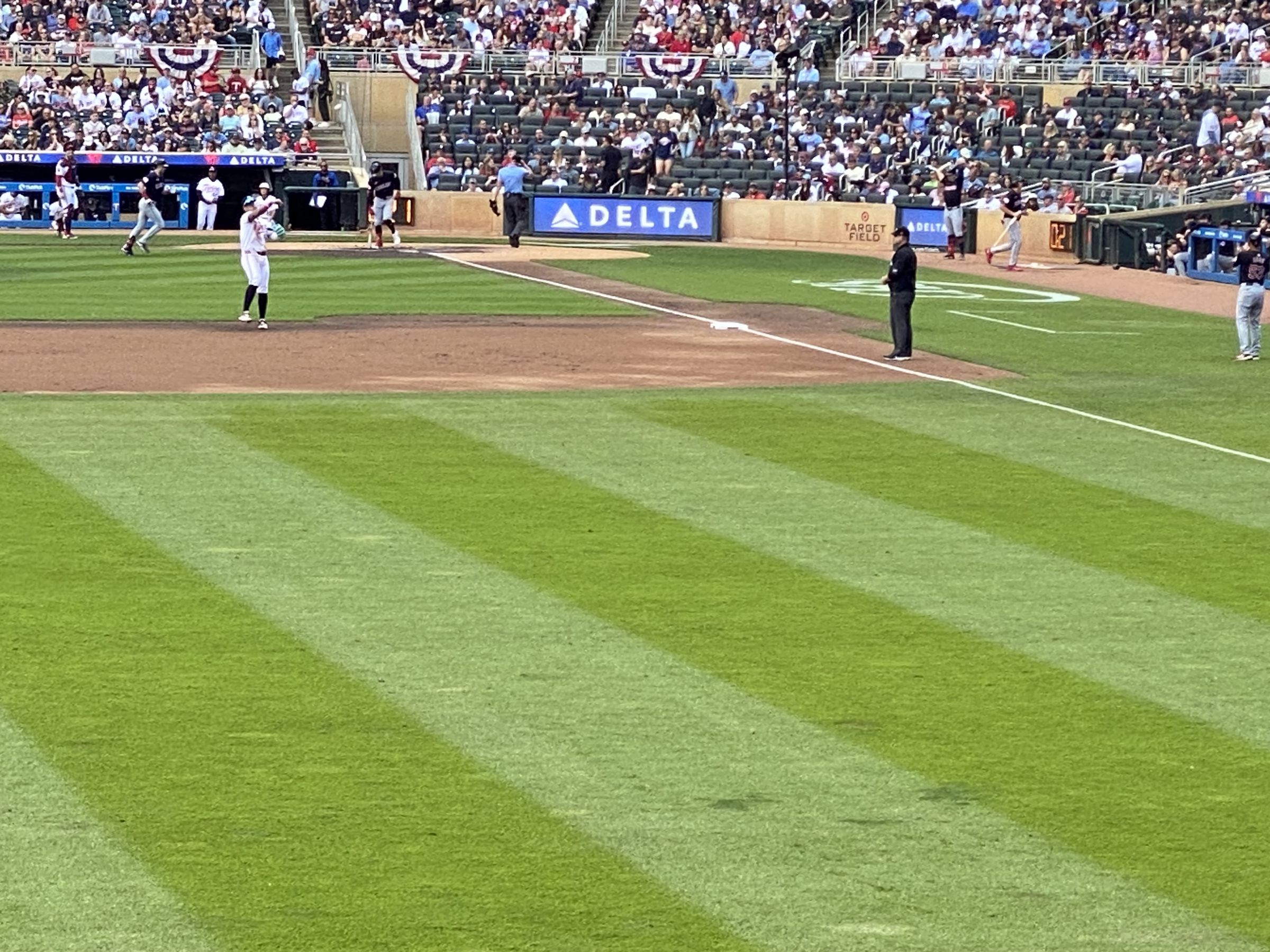 section 129, row 3 seat view  for baseball - target field