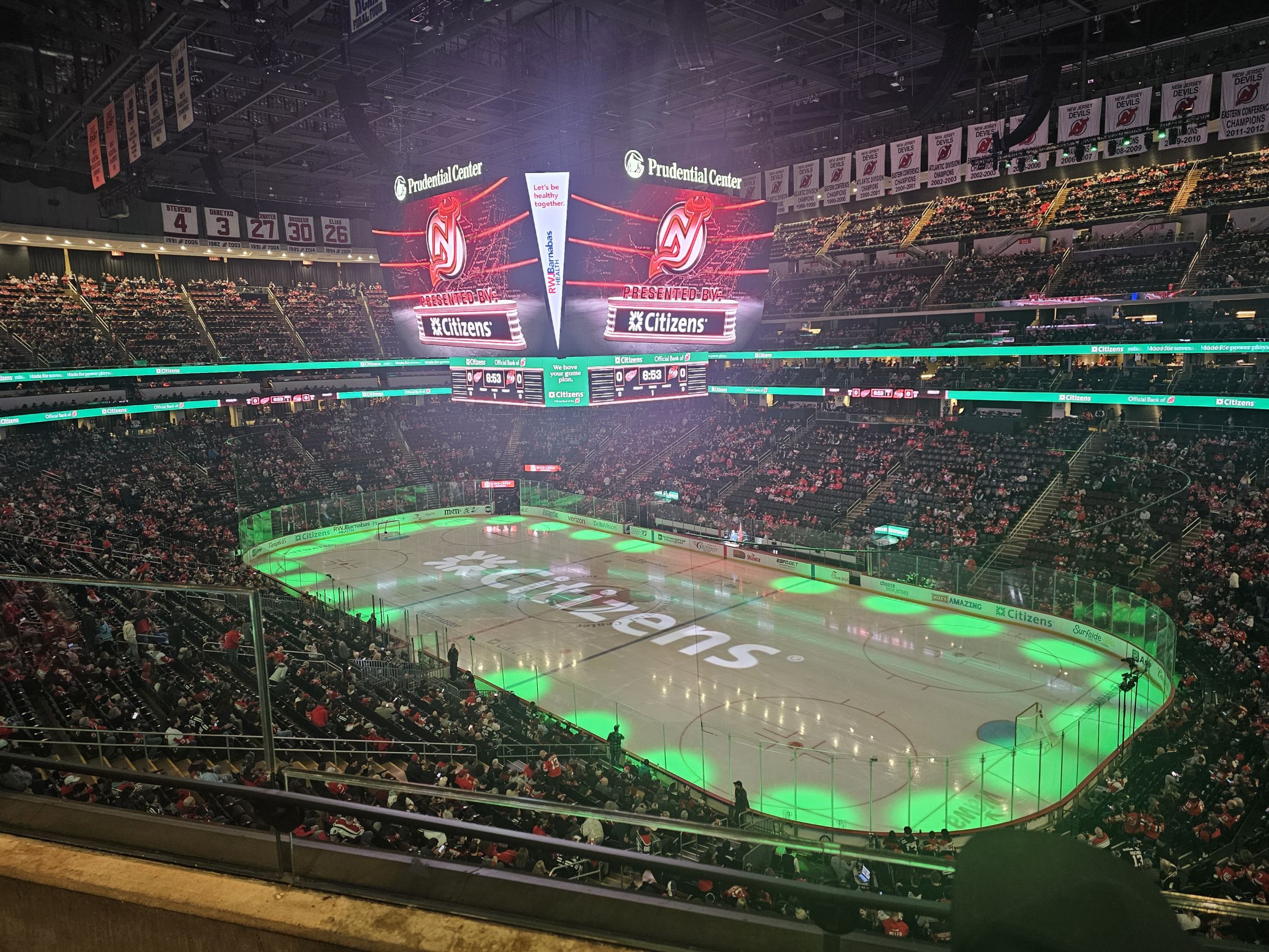 luxury suites, row reserved seat view  for hockey - prudential center