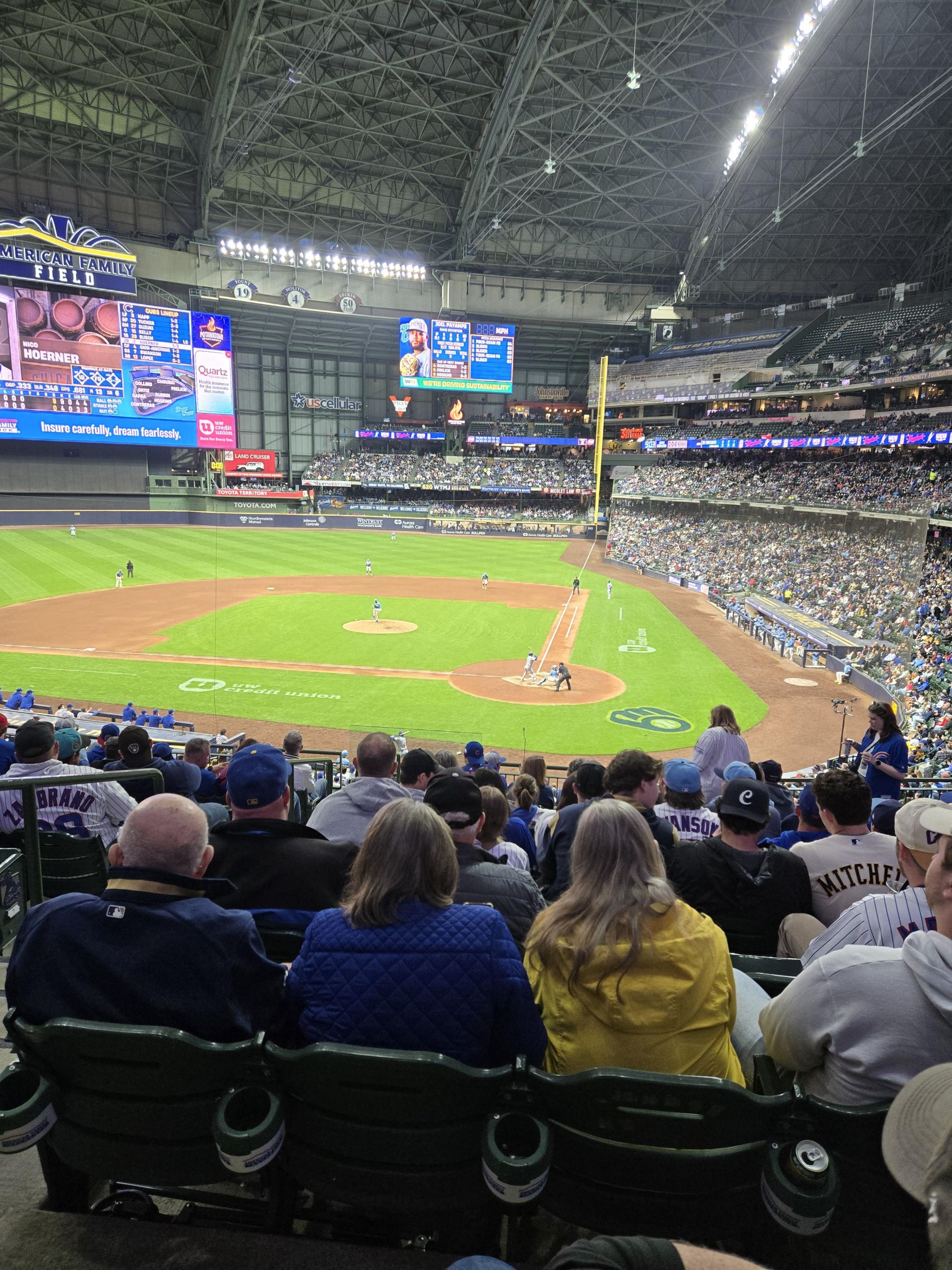 standing room only, row general seat view  for baseball - american family field