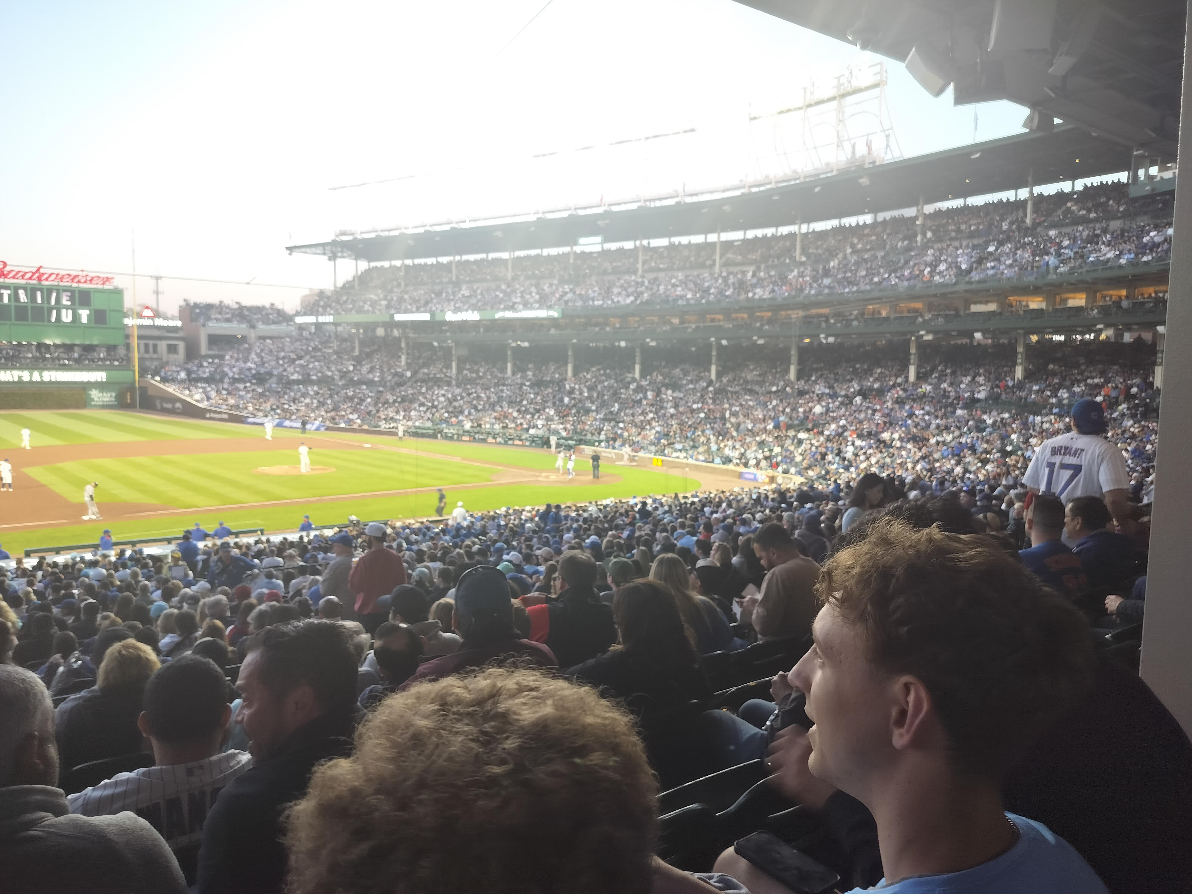 section 210, row 7 seat view for baseball - wrigley field