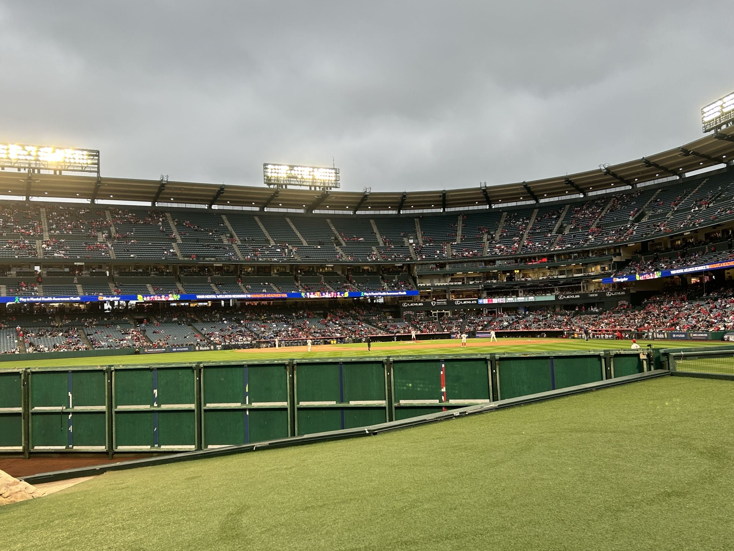 section 257, row a seat view for baseball - angel stadium