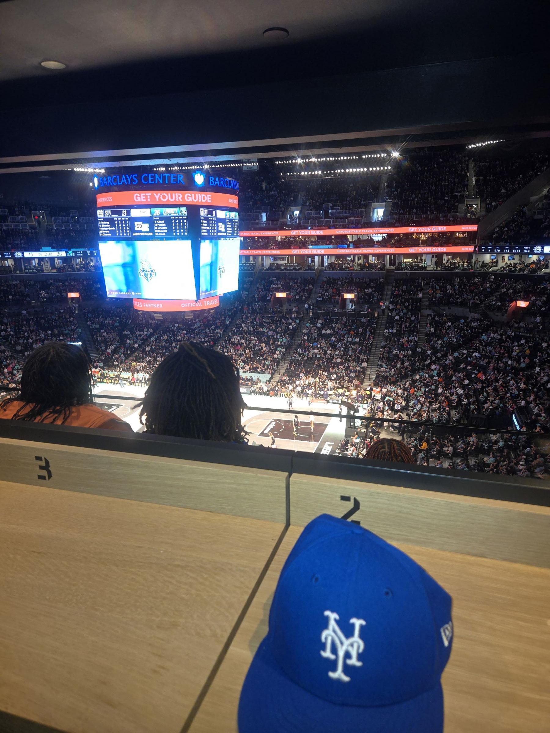 key 2, row c seat view  for basketball - barclays center