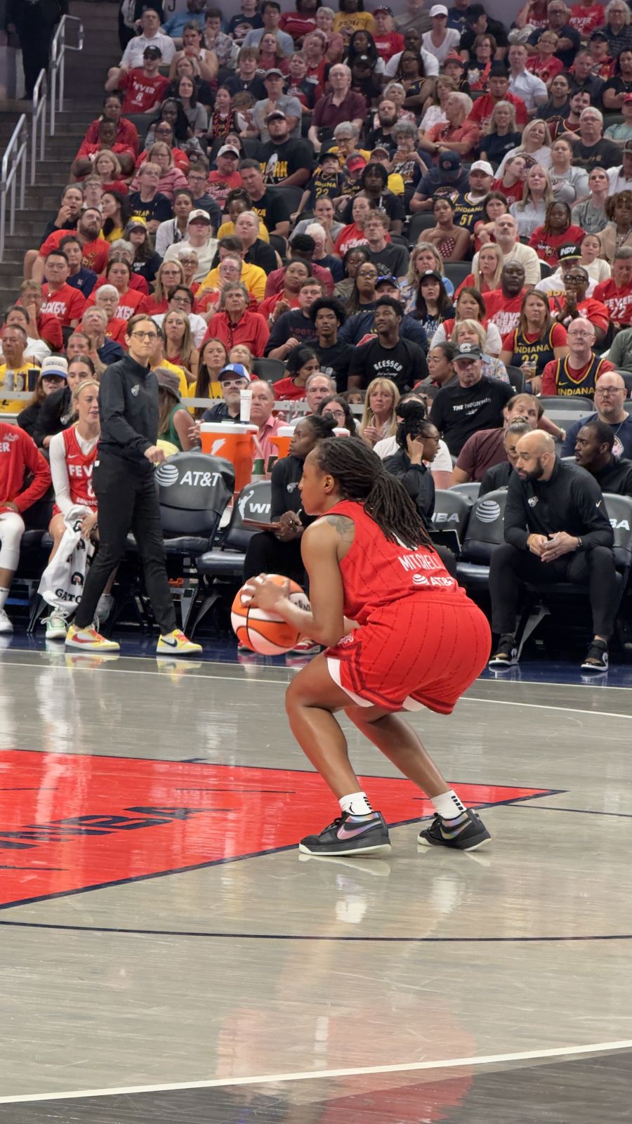 courtside j, row 2 seat view  for basketball - gainbridge fieldhouse