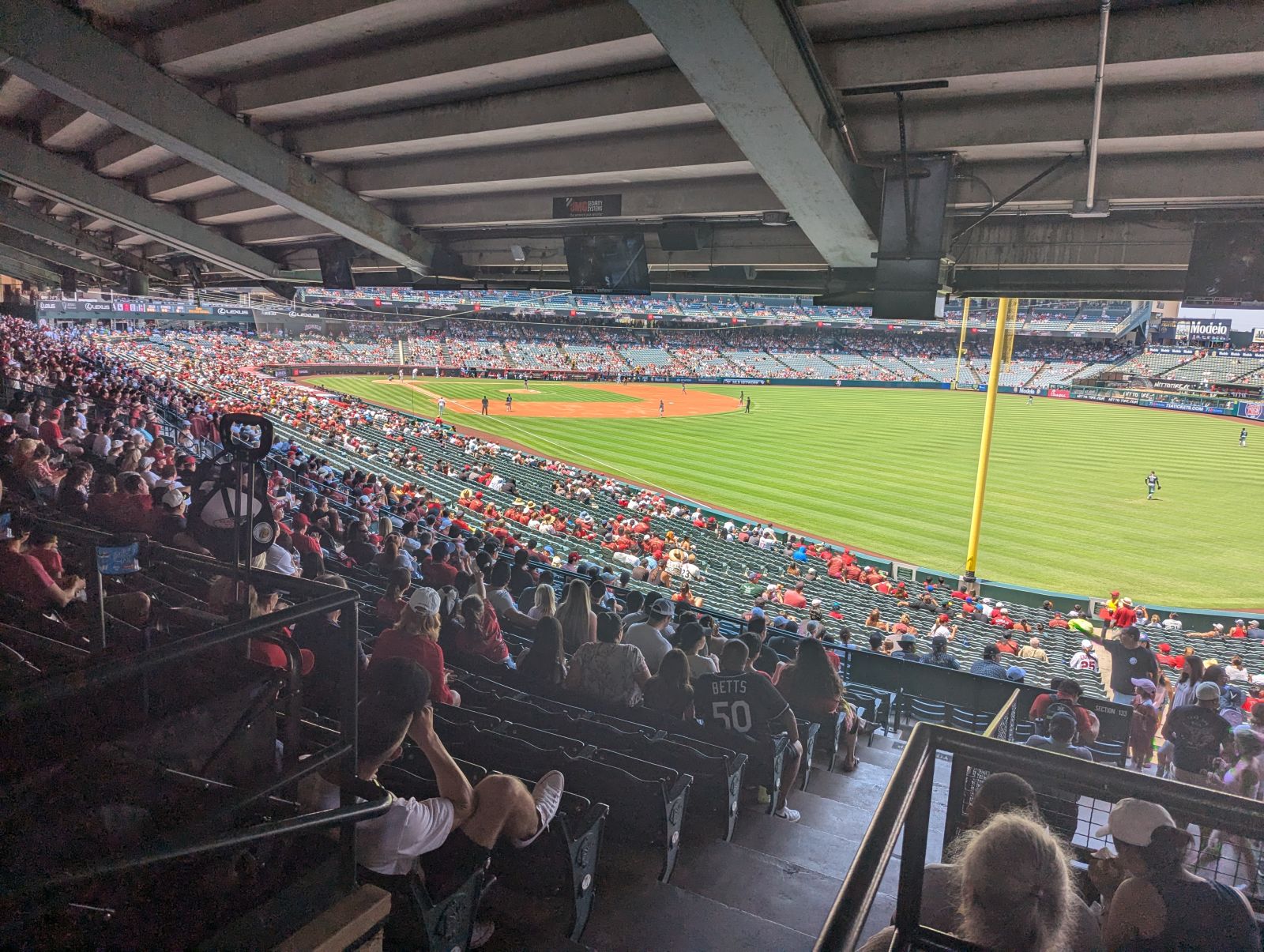 section 231, row l seat view  - angel stadium
