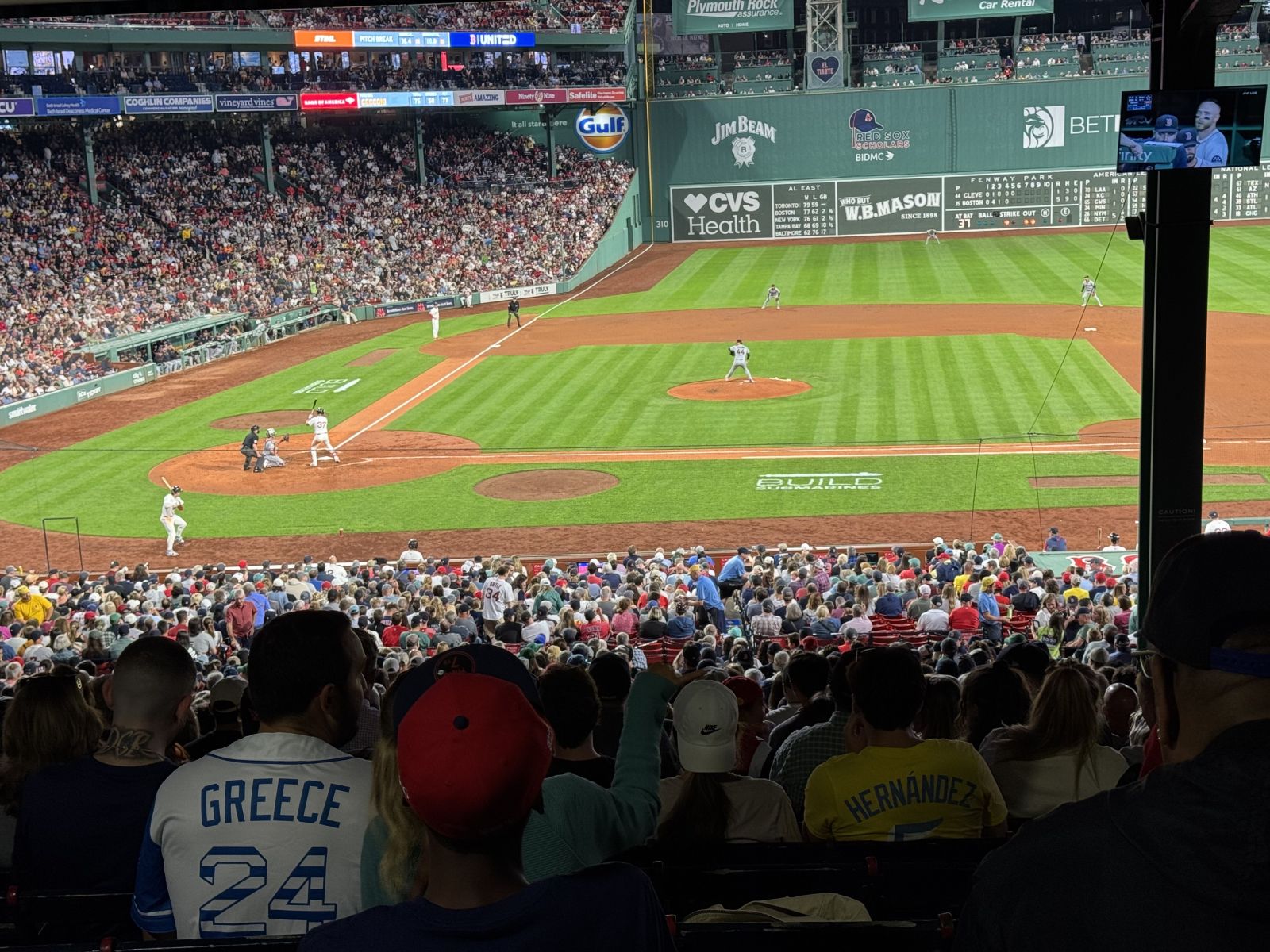 standing room only, row general seat view for baseball - fenway park