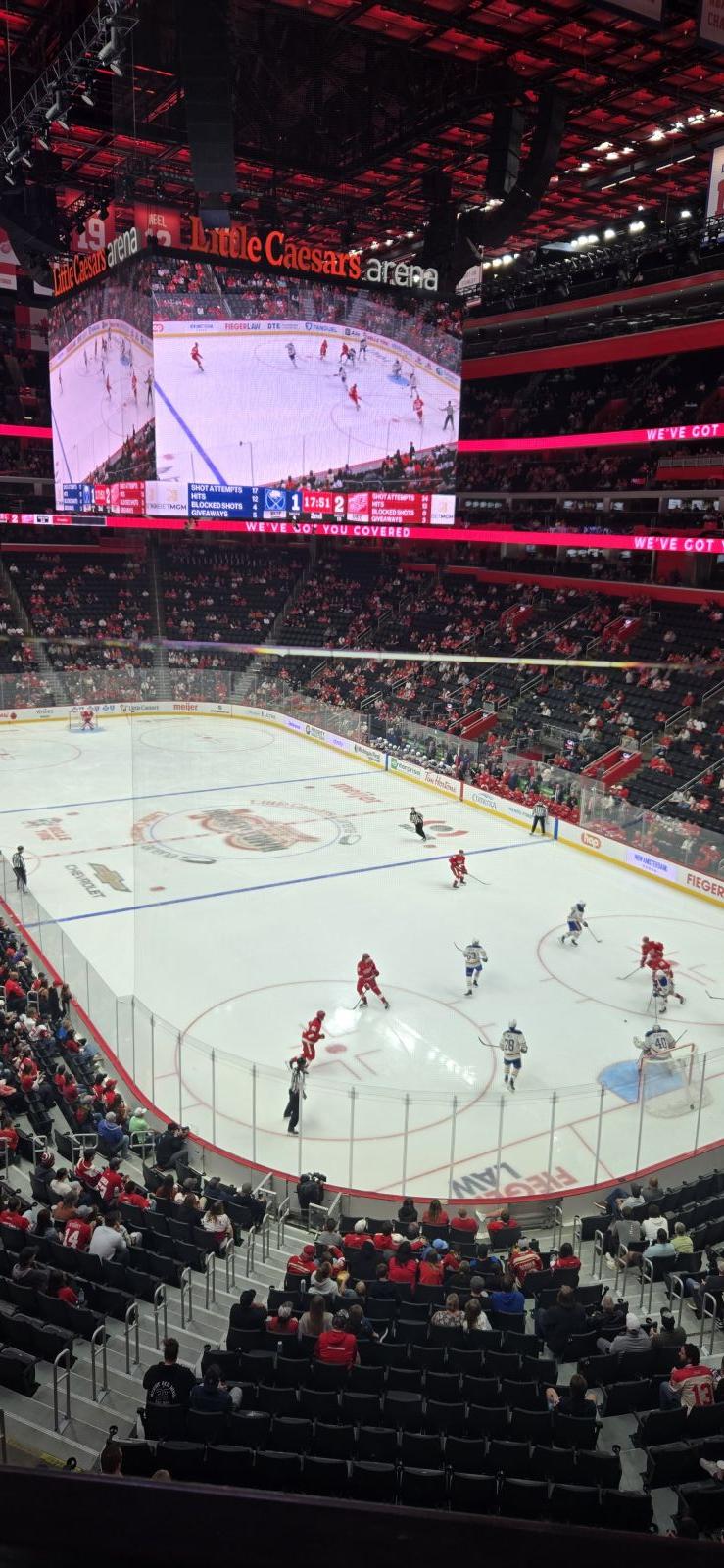 mezzanine 5, row b seat view  for hockey - little caesars arena
