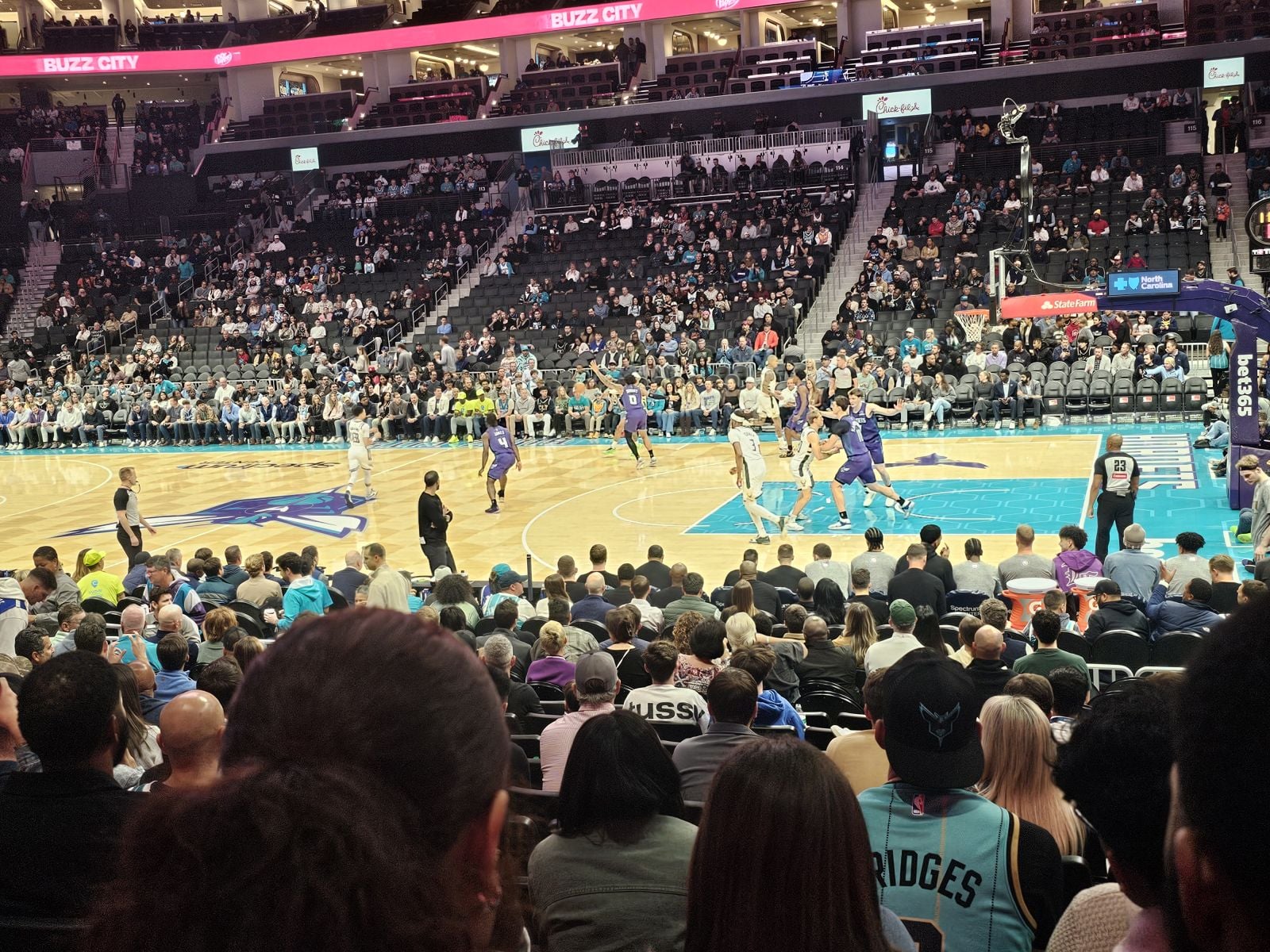 section 104, row m seat view  for basketball - spectrum center