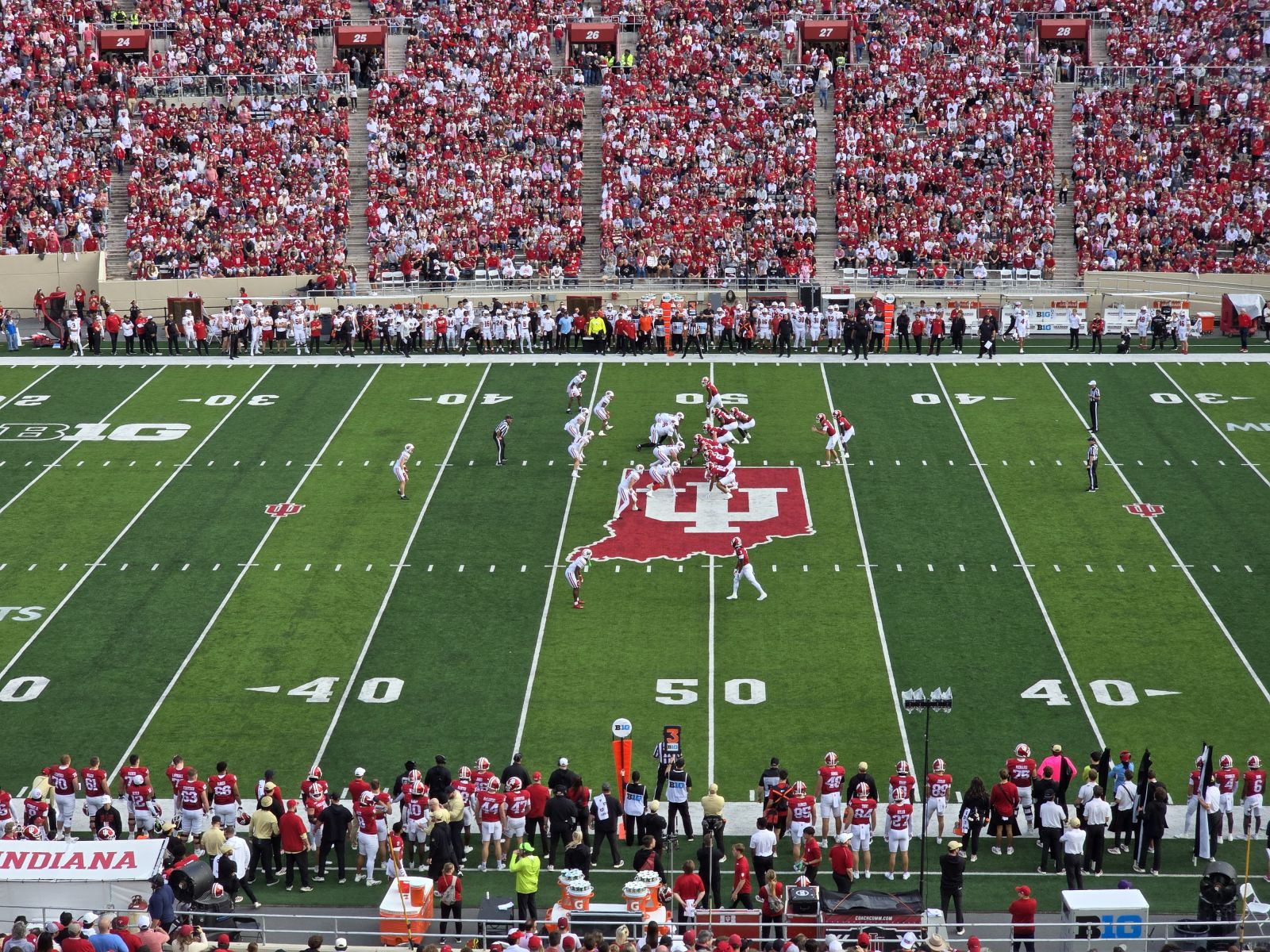 section 107, row 1 seat view  - memorial stadium (indiana)