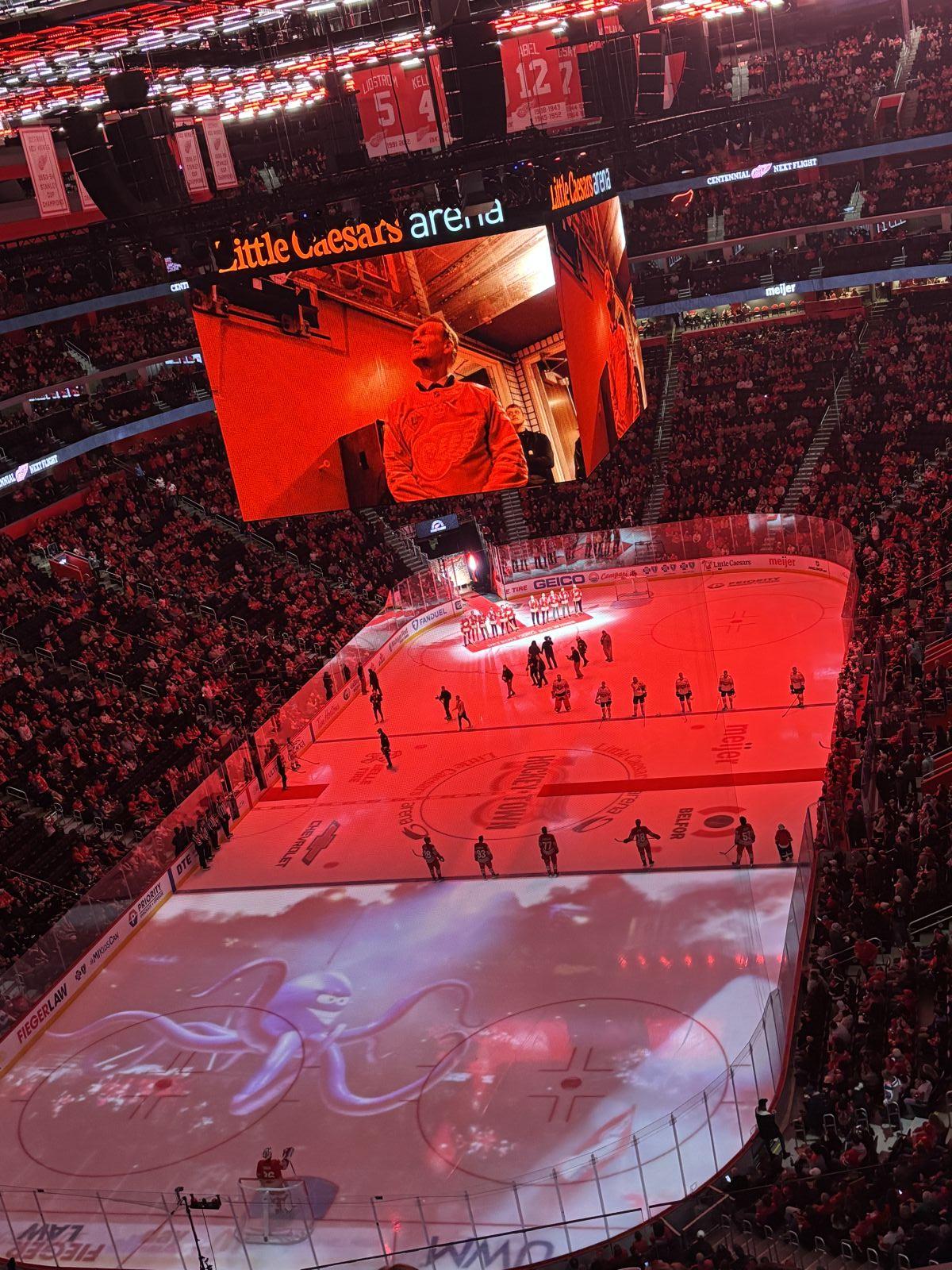 section 201, row 6 seat view  for hockey - little caesars arena
