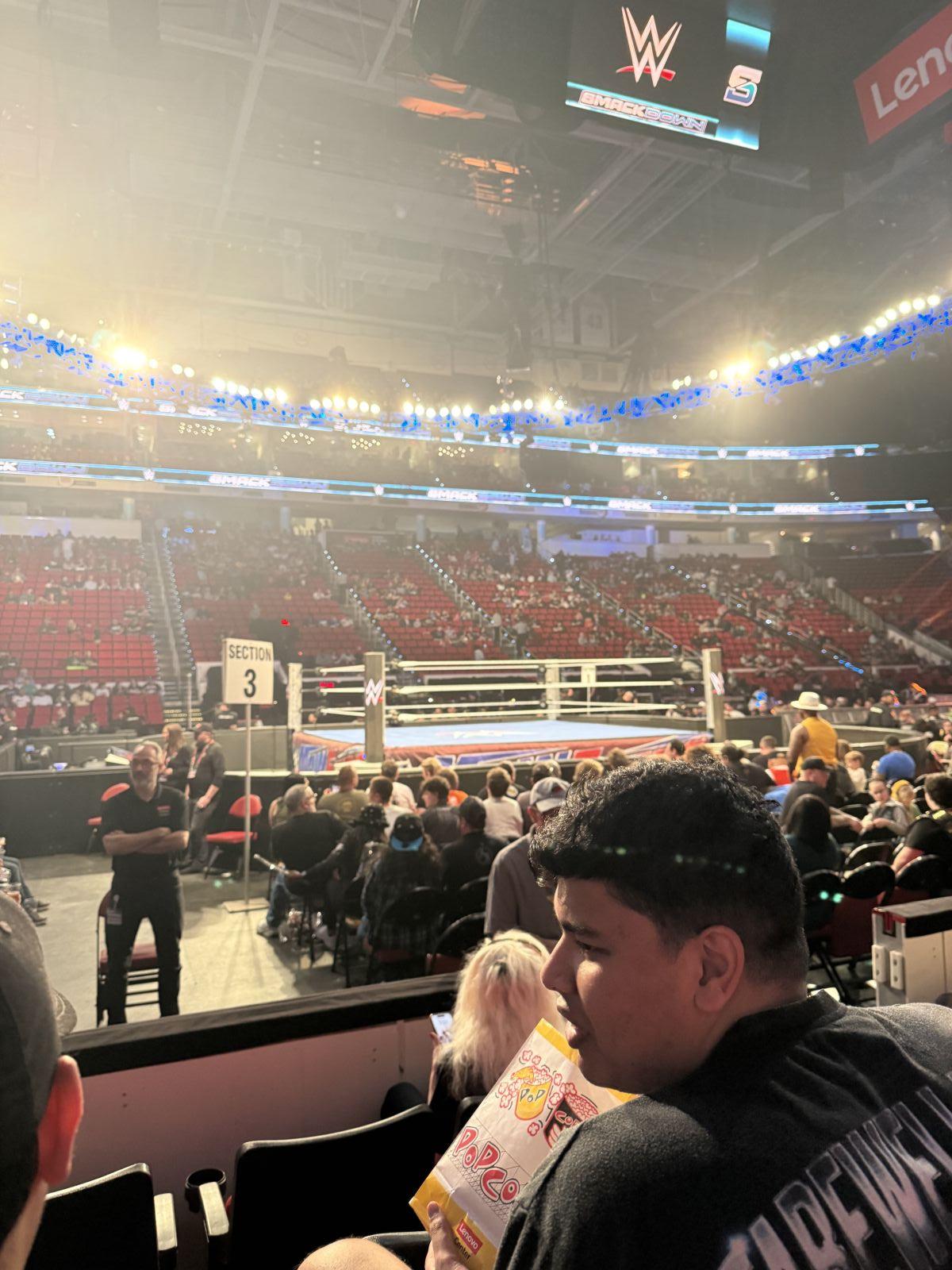 section 121, row d seat view  for fighting - lenovo center
