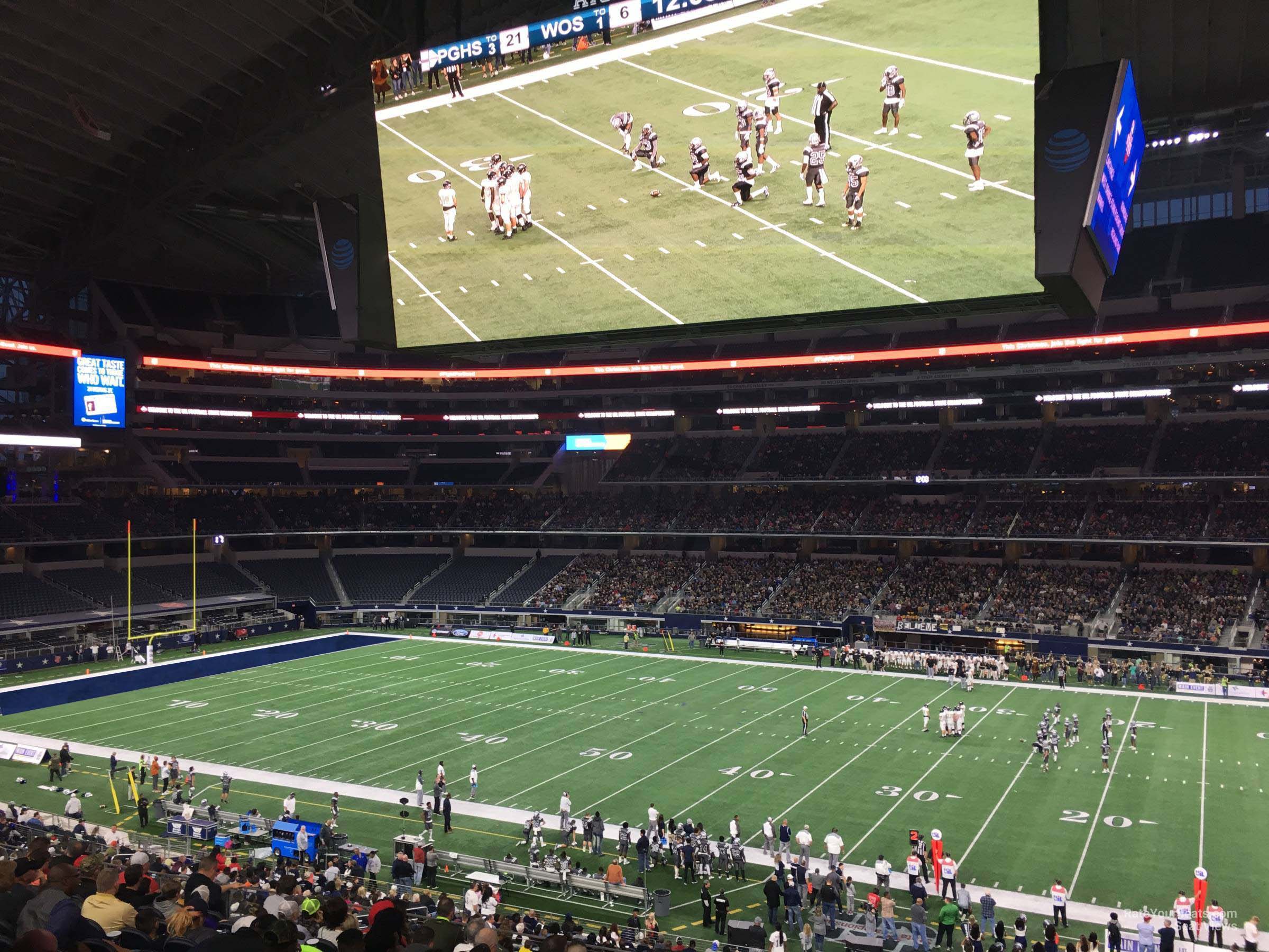 section c207, row 14 seat view for football - at&t stadium (cowboys stadium)