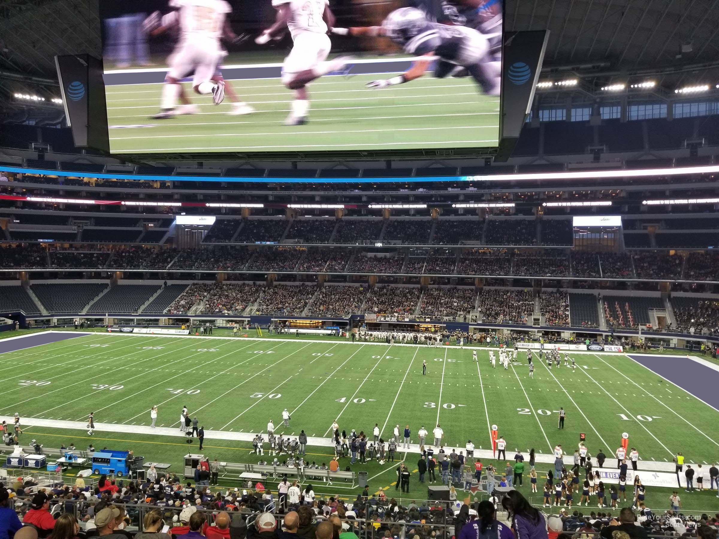 section c208, row 10 seat view  for football - at&t stadium (cowboys stadium)
